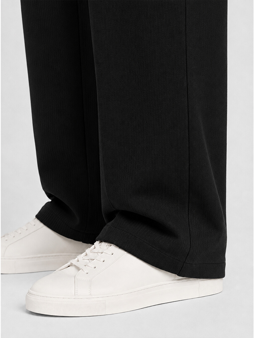 Erkek Siyah Relax Fit Bağcıklı Baggy Pantolon-5