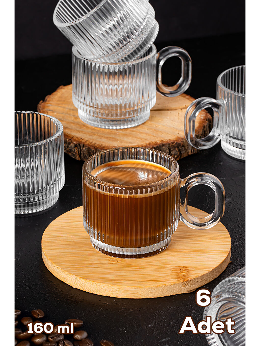 Renksiz Salvador 160ml 6'lı Şeffaf Cam Su ve Meşrubat Bardağı Kupa Seti-1