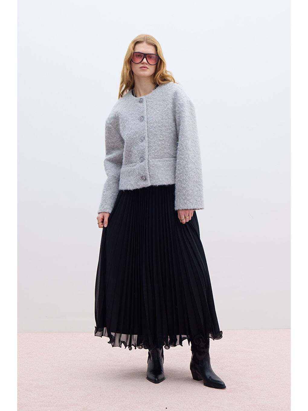 Pliseli Etek Siyah-1