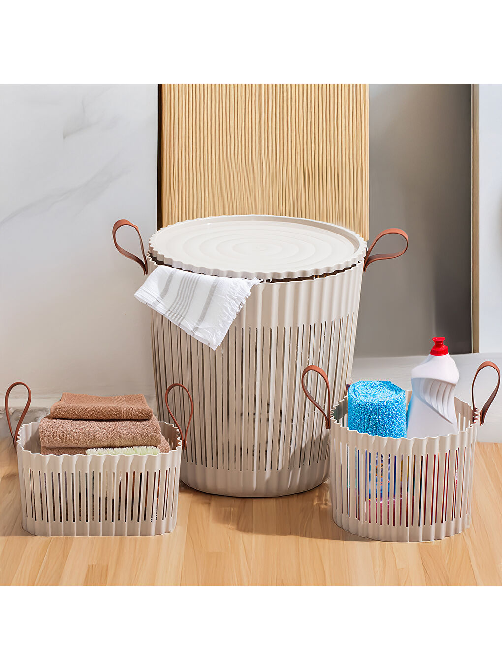 Bej 4315 Kapicino 3'lü Sepet Seti-2