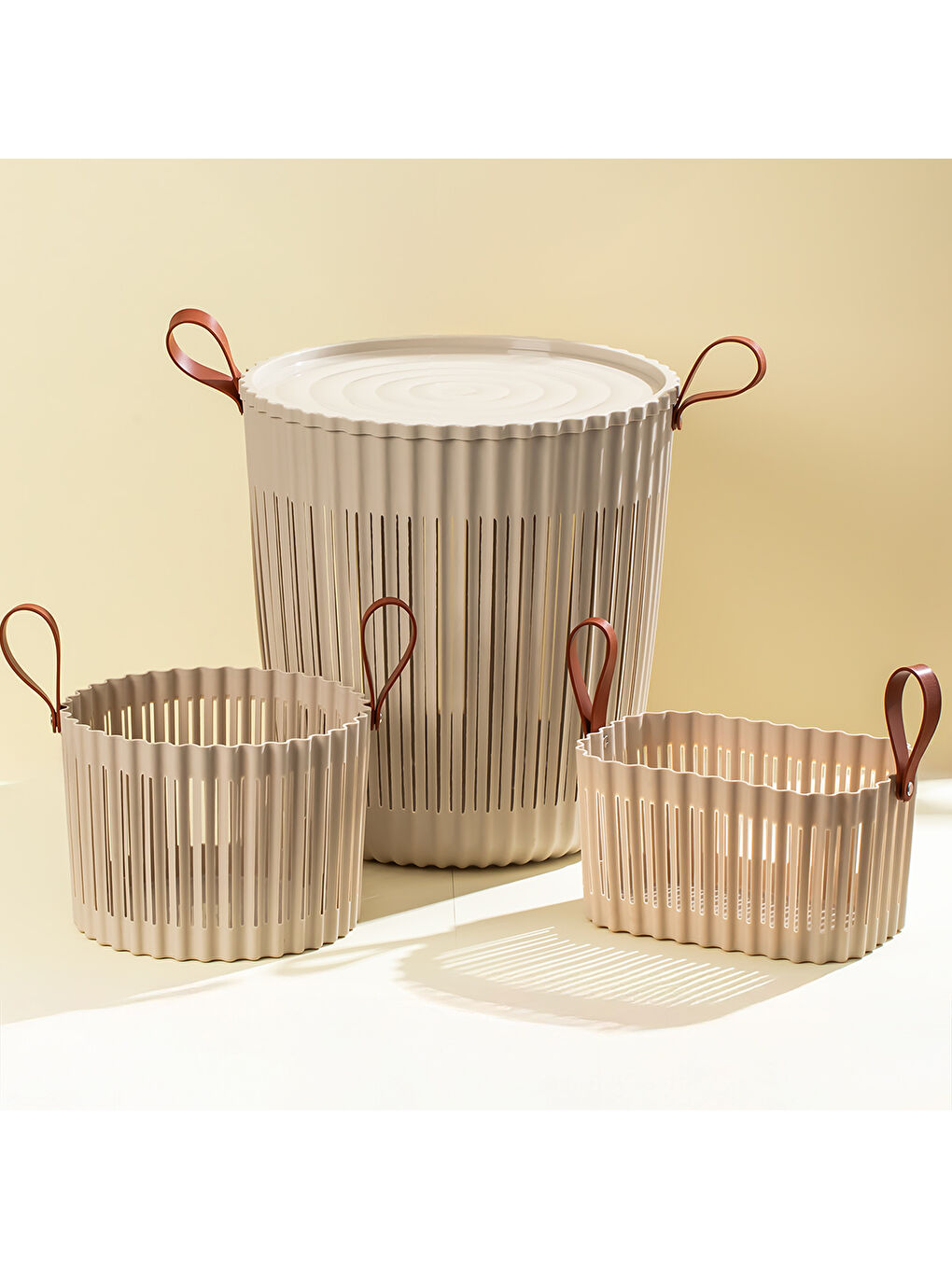 Bej 4315 Kapicino 3'lü Sepet Seti-3