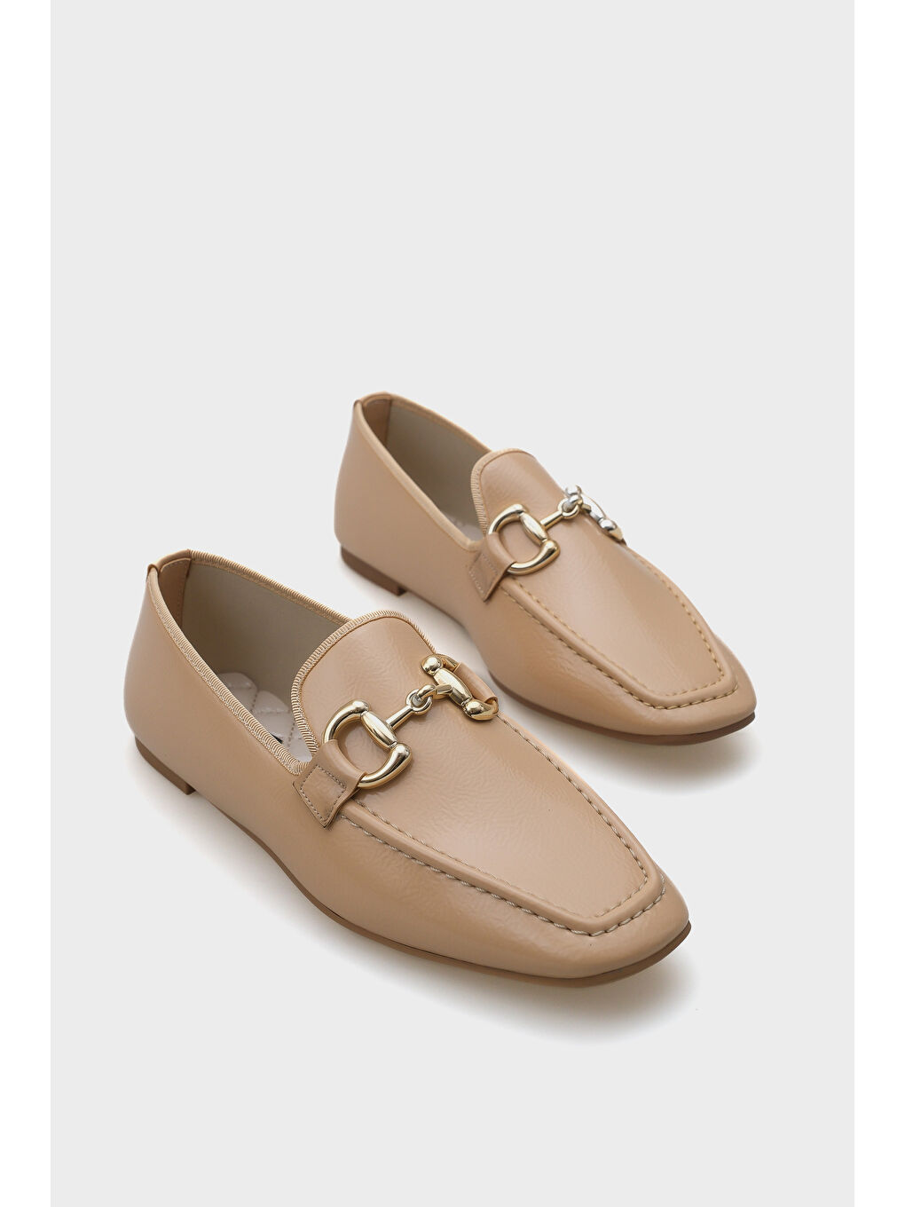 Bej Candi Metal Tokalı Kadın Loafer-1