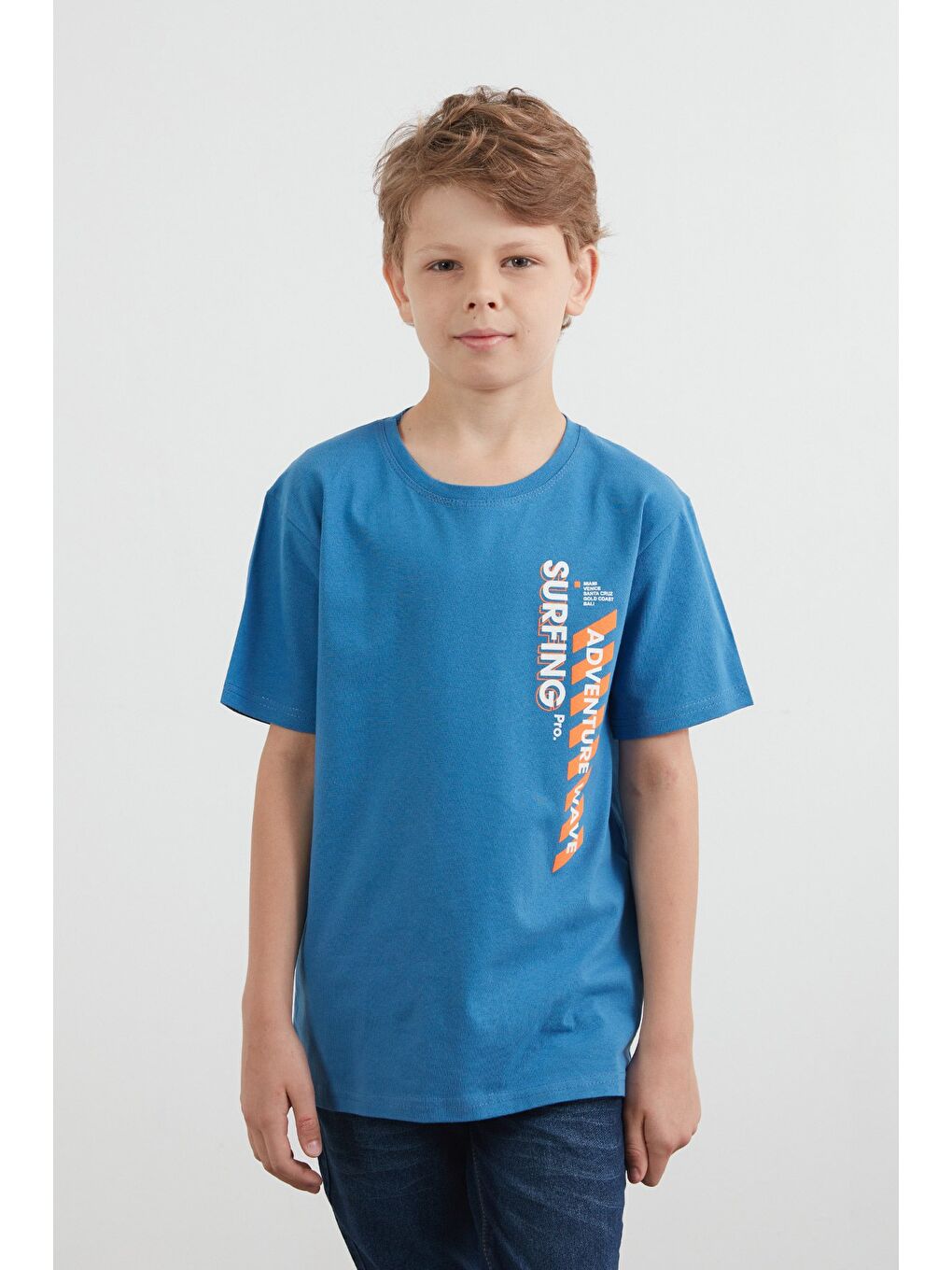 İndigo %100 Pamuk Adventure Yazı Baskılı Erkek Çocuk Tişört