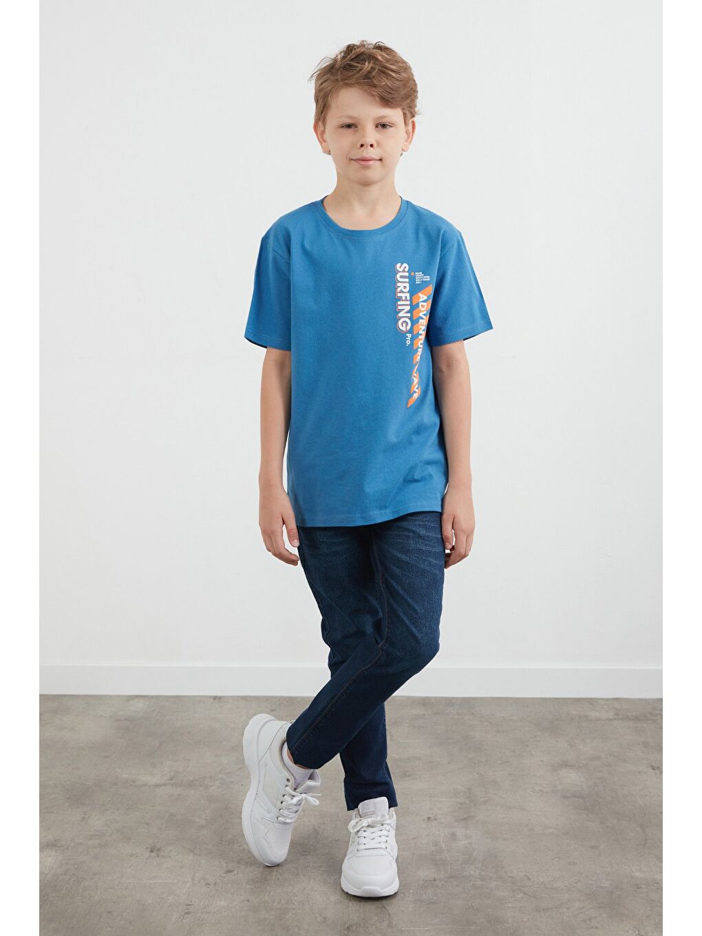 İndigo %100 Pamuk Adventure Yazı Baskılı Erkek Çocuk Tişört-2