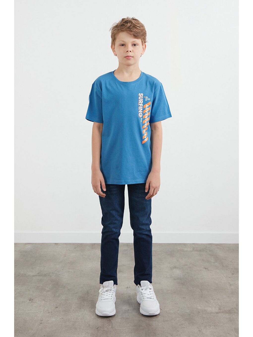 İndigo %100 Pamuk Adventure Yazı Baskılı Erkek Çocuk Tişört-3