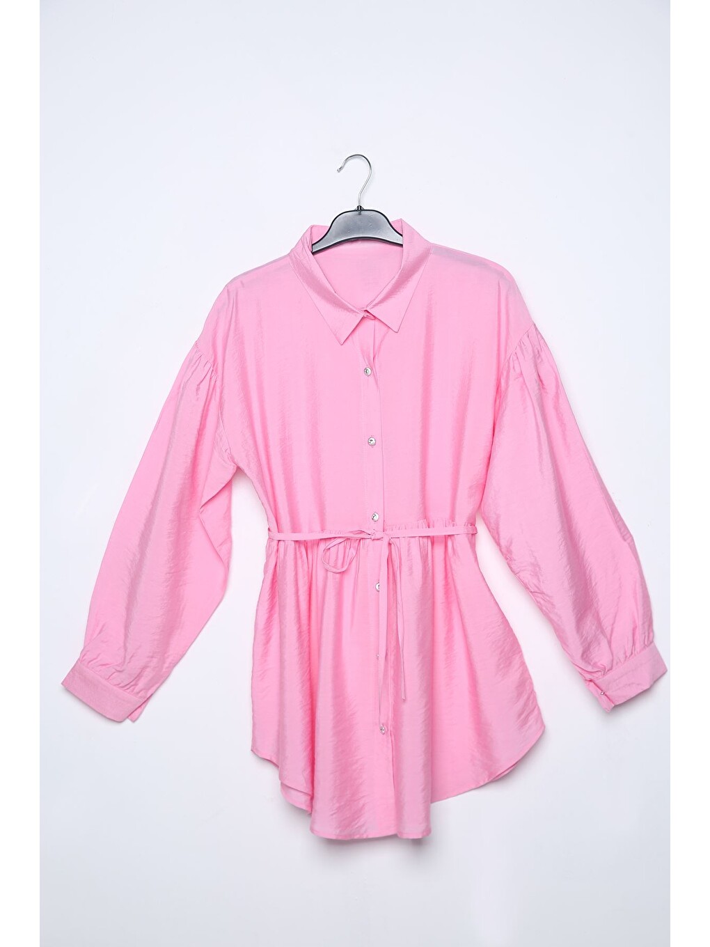 Pembe Gülseli Tesettür Gömlek-3