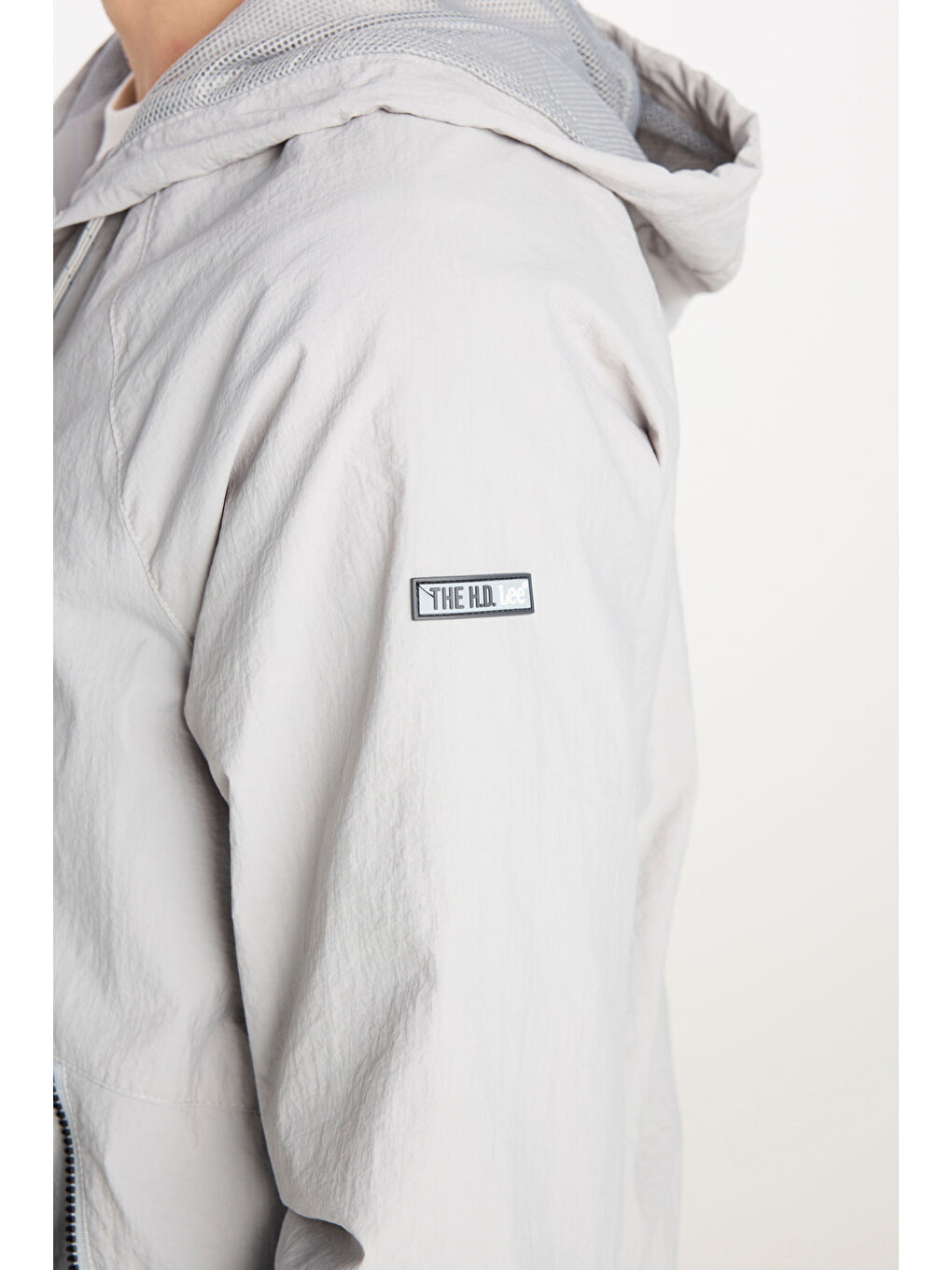 Regular Fit Normal Kesim Kapüşonlu Gri Yağmurluk Ceket-5