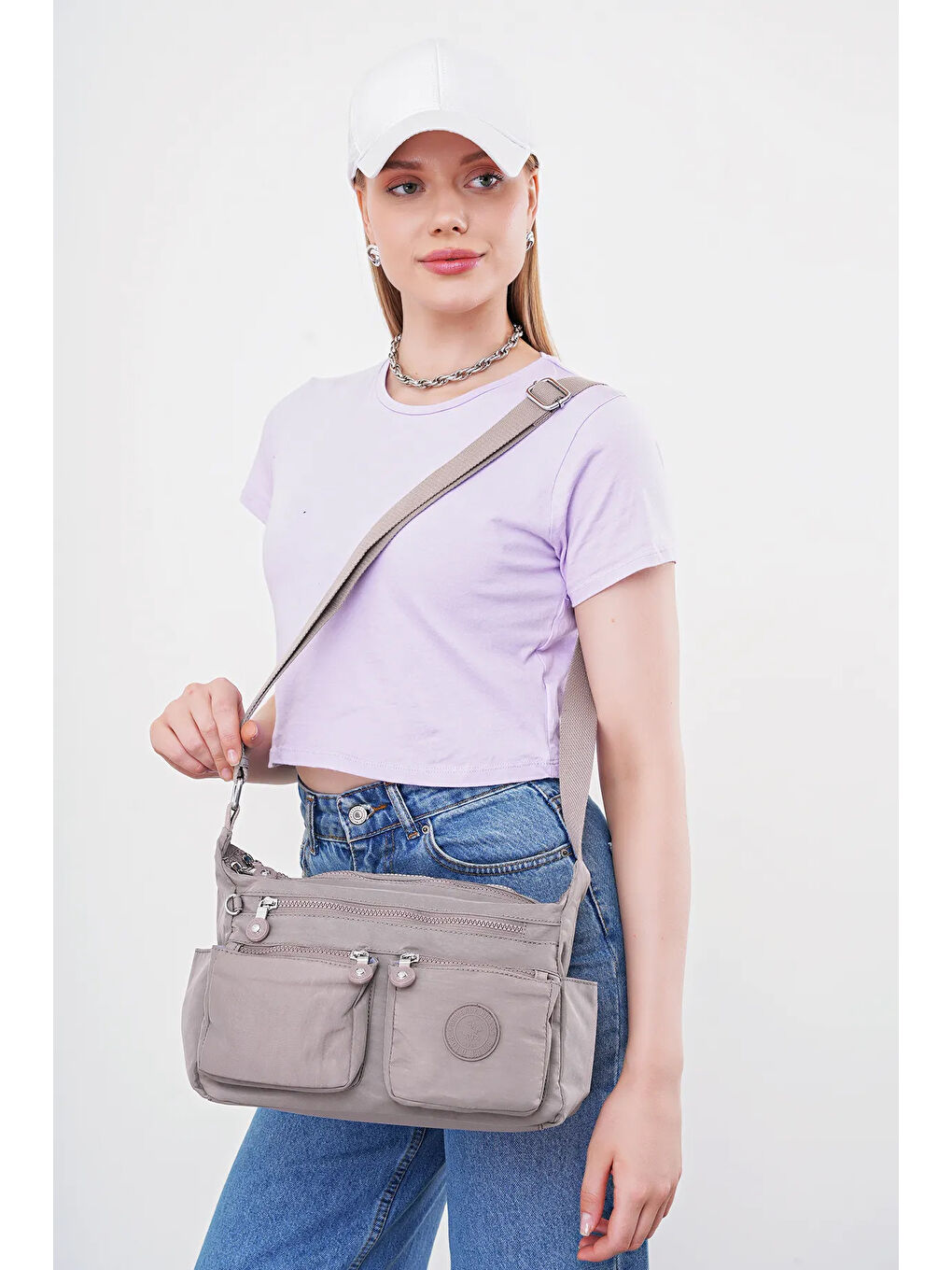 Bej Çapraz Askılı Kadın Çanta BHPC6004-1