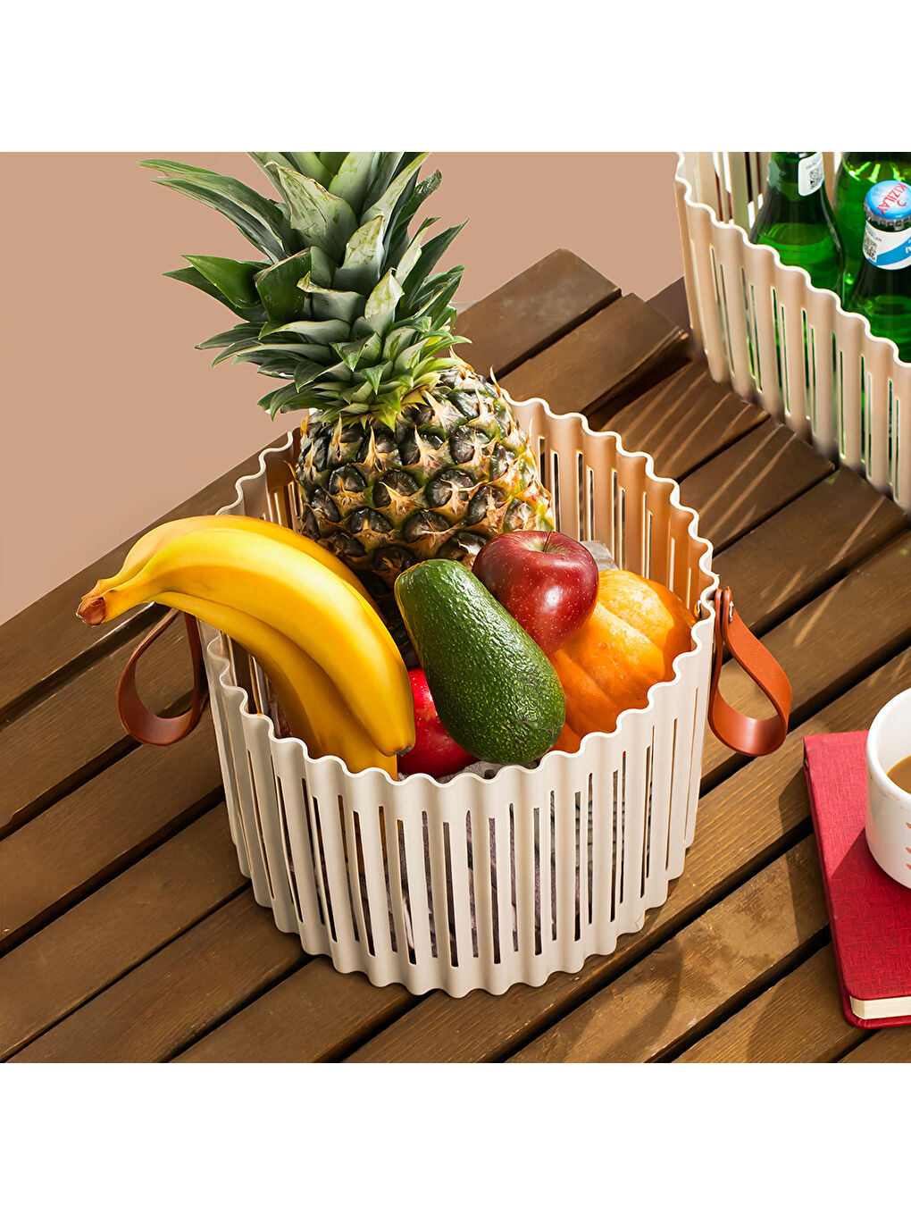 Bej 4315 Kapicino 3'lü Sepet Seti-5