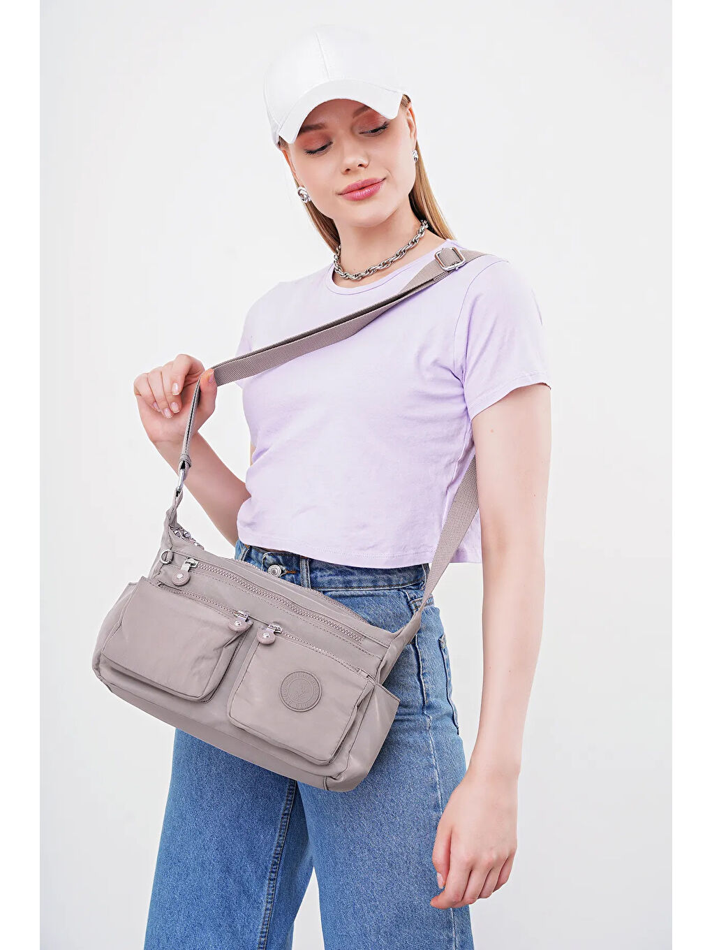 Bej Çapraz Askılı Kadın Çanta BHPC6004-2