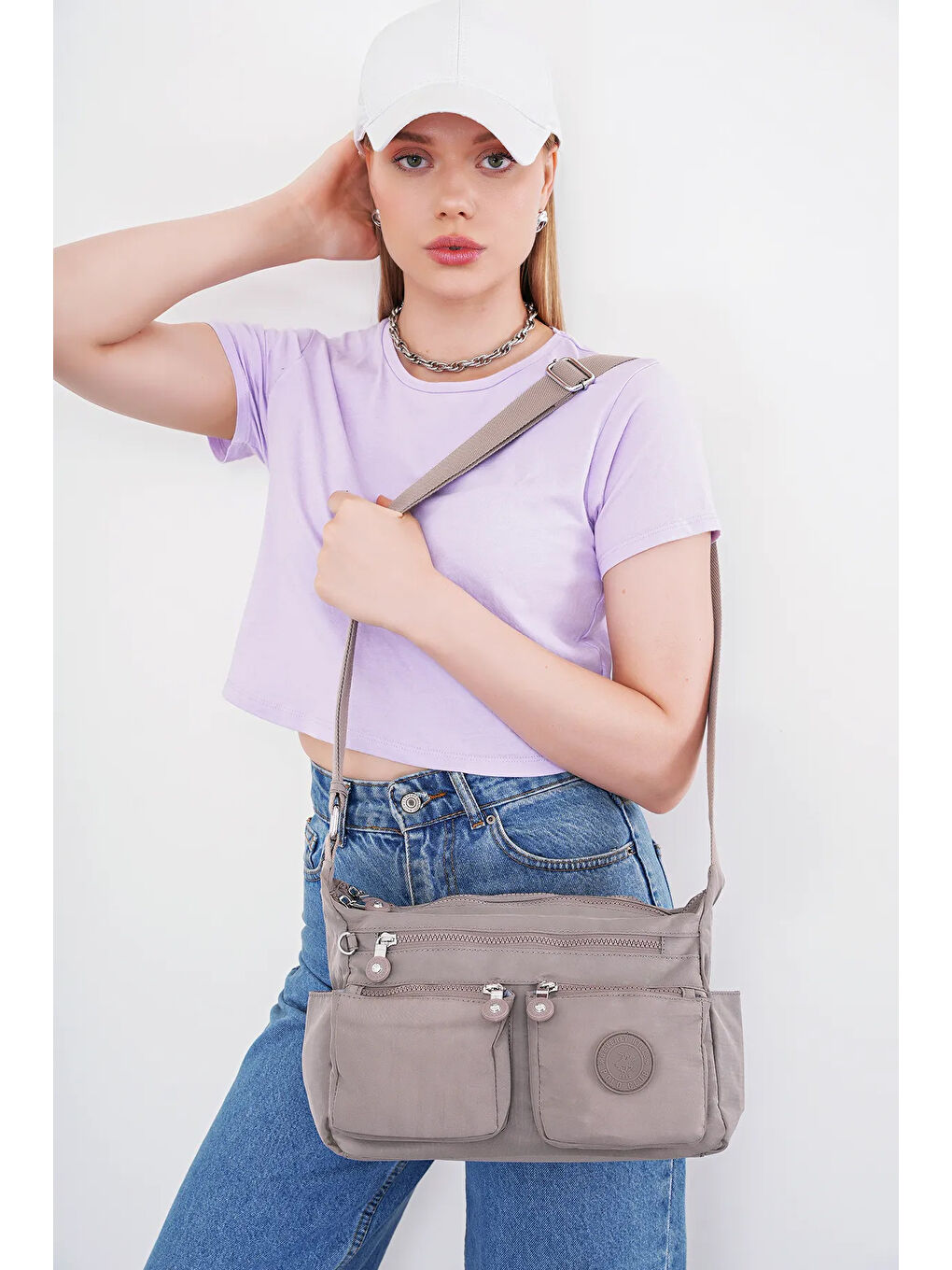 Bej Çapraz Askılı Kadın Çanta BHPC6004-3