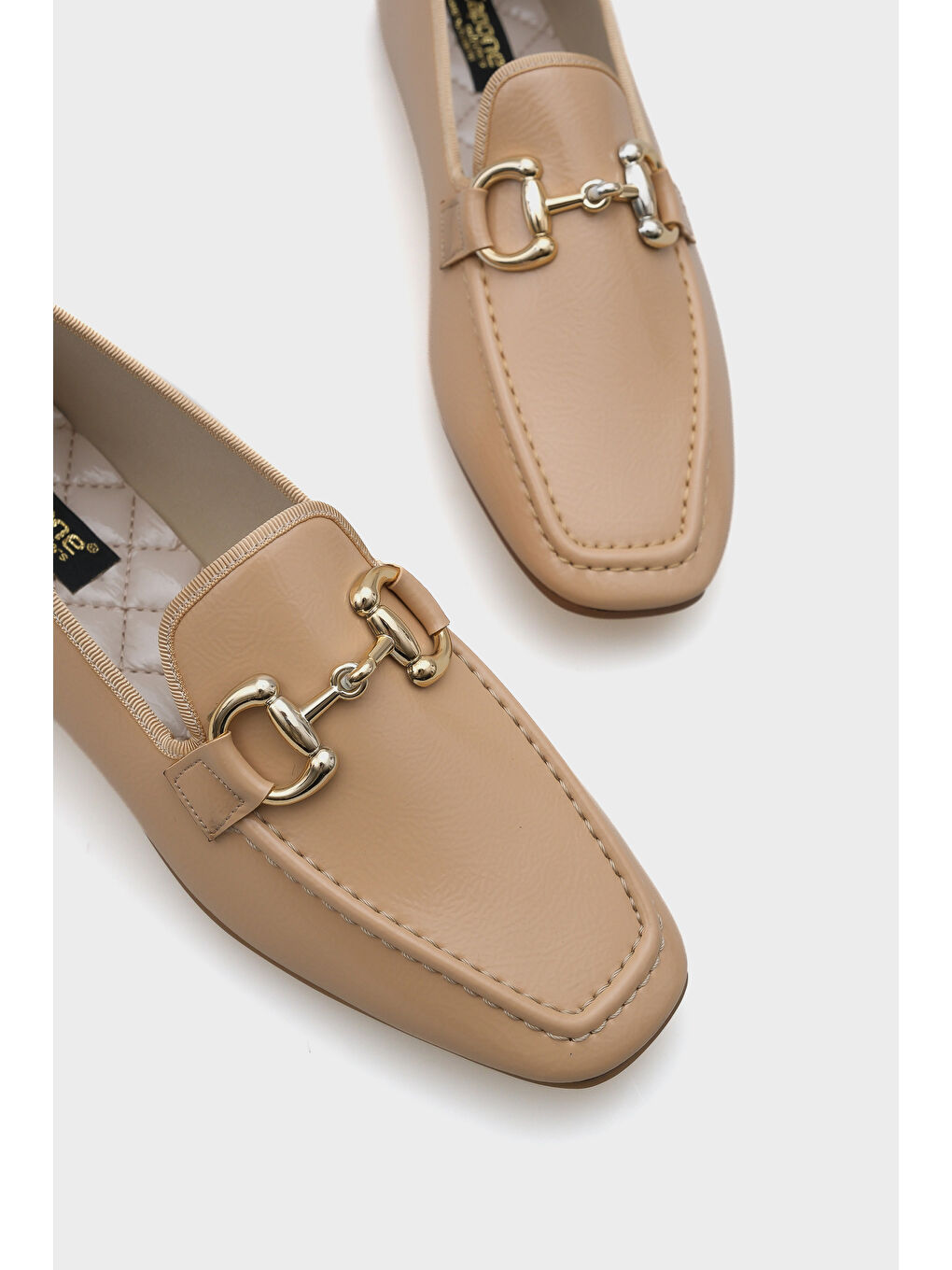Bej Candi Metal Tokalı Kadın Loafer-3