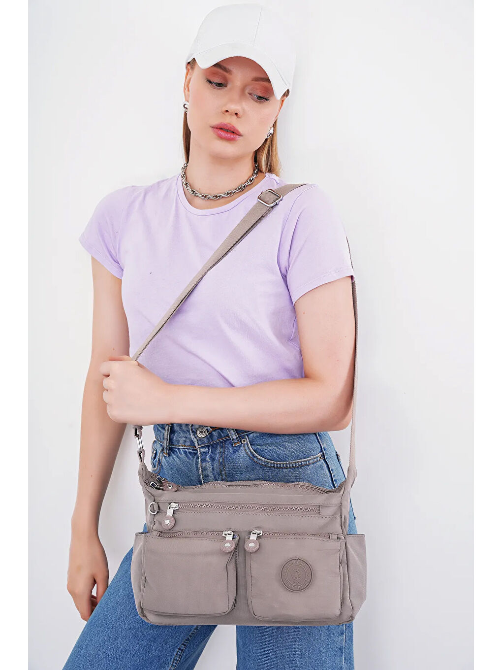 Bej Çapraz Askılı Kadın Çanta BHPC6004-4