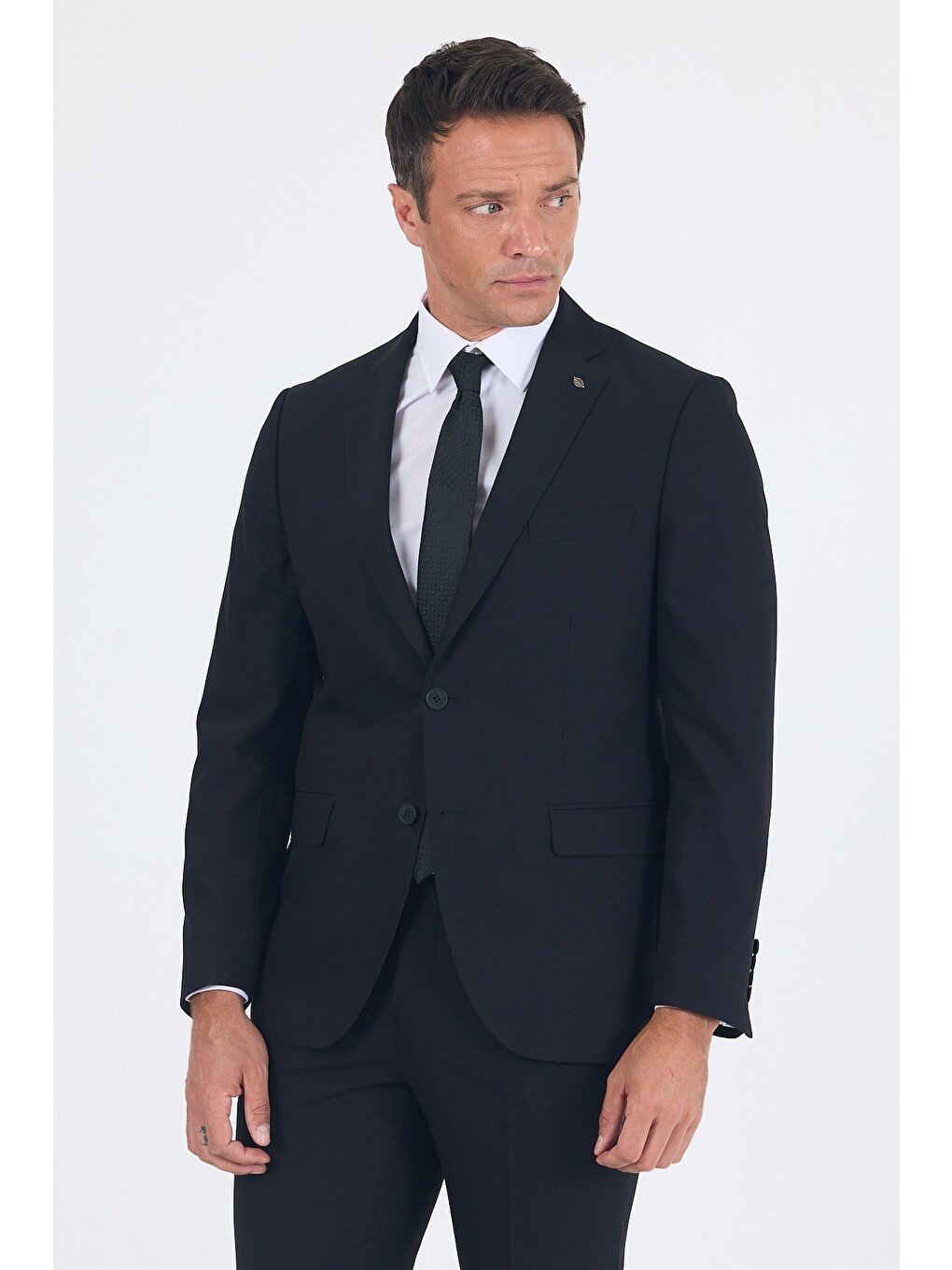 Siyah Mono Yaka 6 Drop Comfort Fit Takım Elbise 1001260010-1