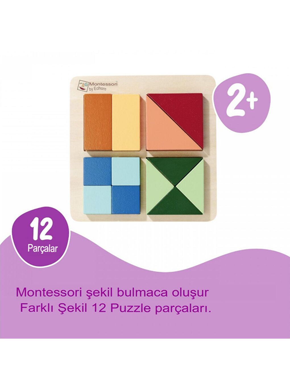 Montessori Ahşap Şekil Bulmaca Puzzle-5