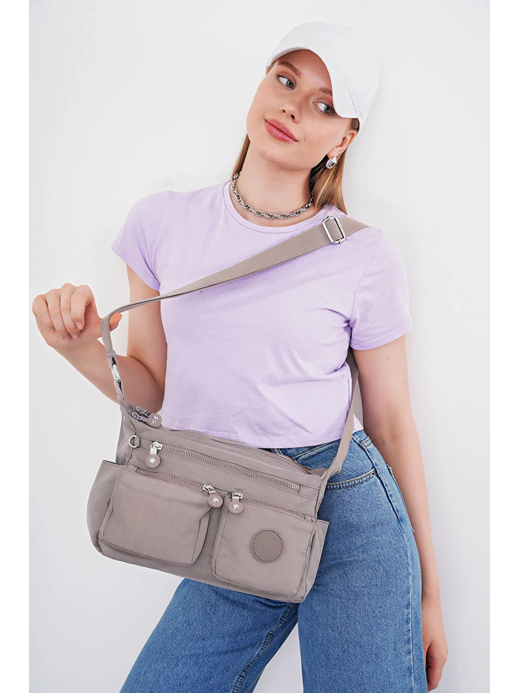 Bej Çapraz Askılı Kadın Çanta BHPC6004-5