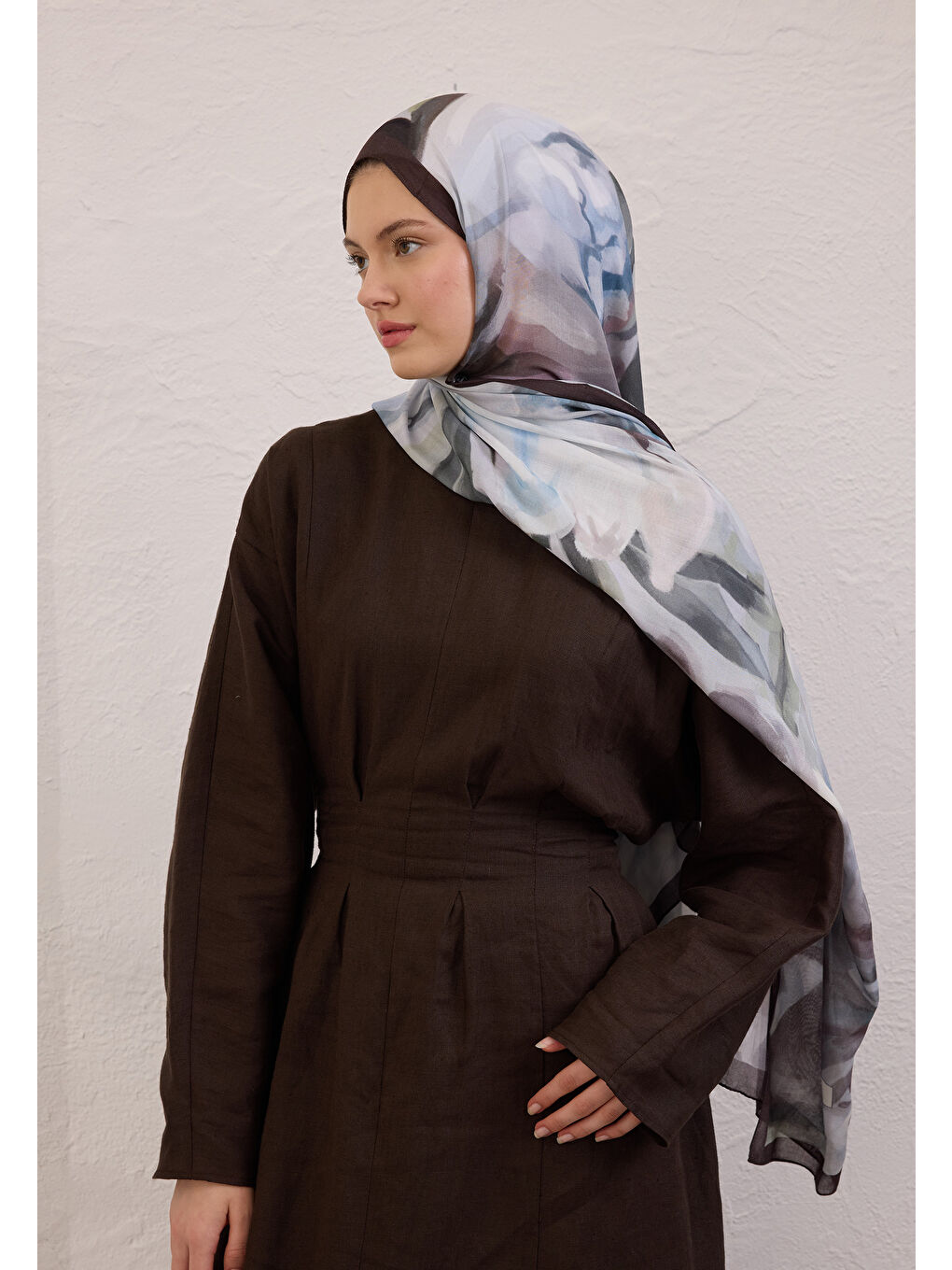 Mavi GARDENIA DESEN RAMİ ŞAL SOFT MAVİ-2