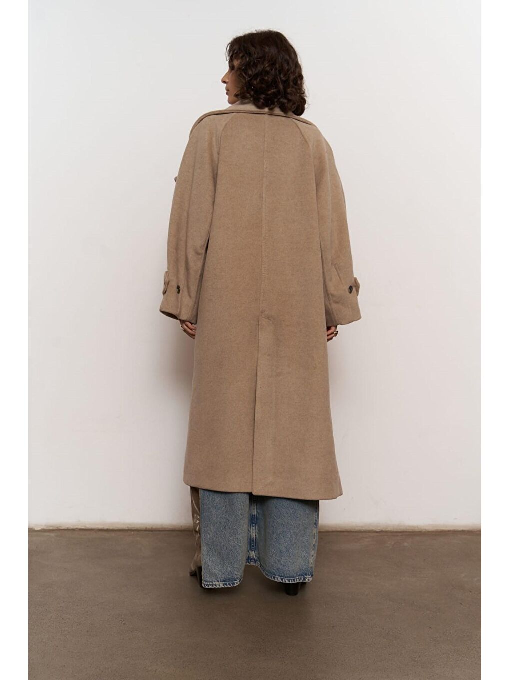 Bej Onyx Taupe Kaşe Kaban-6