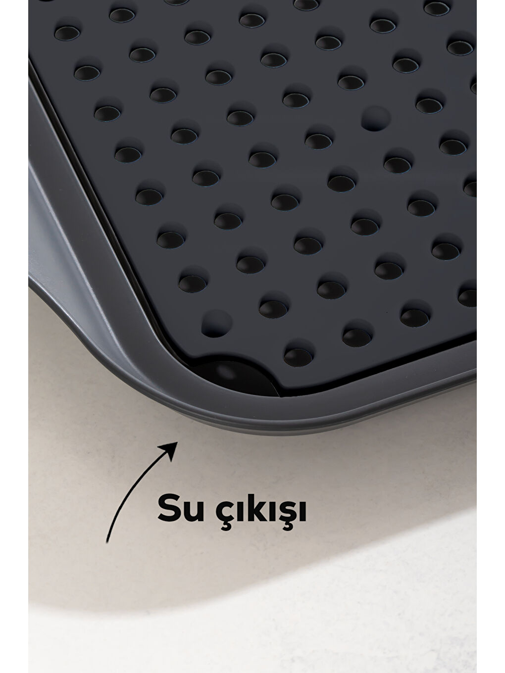 Antrasit 1213 Çok Amaçlı Bulaşık Tepsisi Bulaşıklık Tezgah Üstü Kurutmalık Durulama Matı Bulaşık Sepeti-2