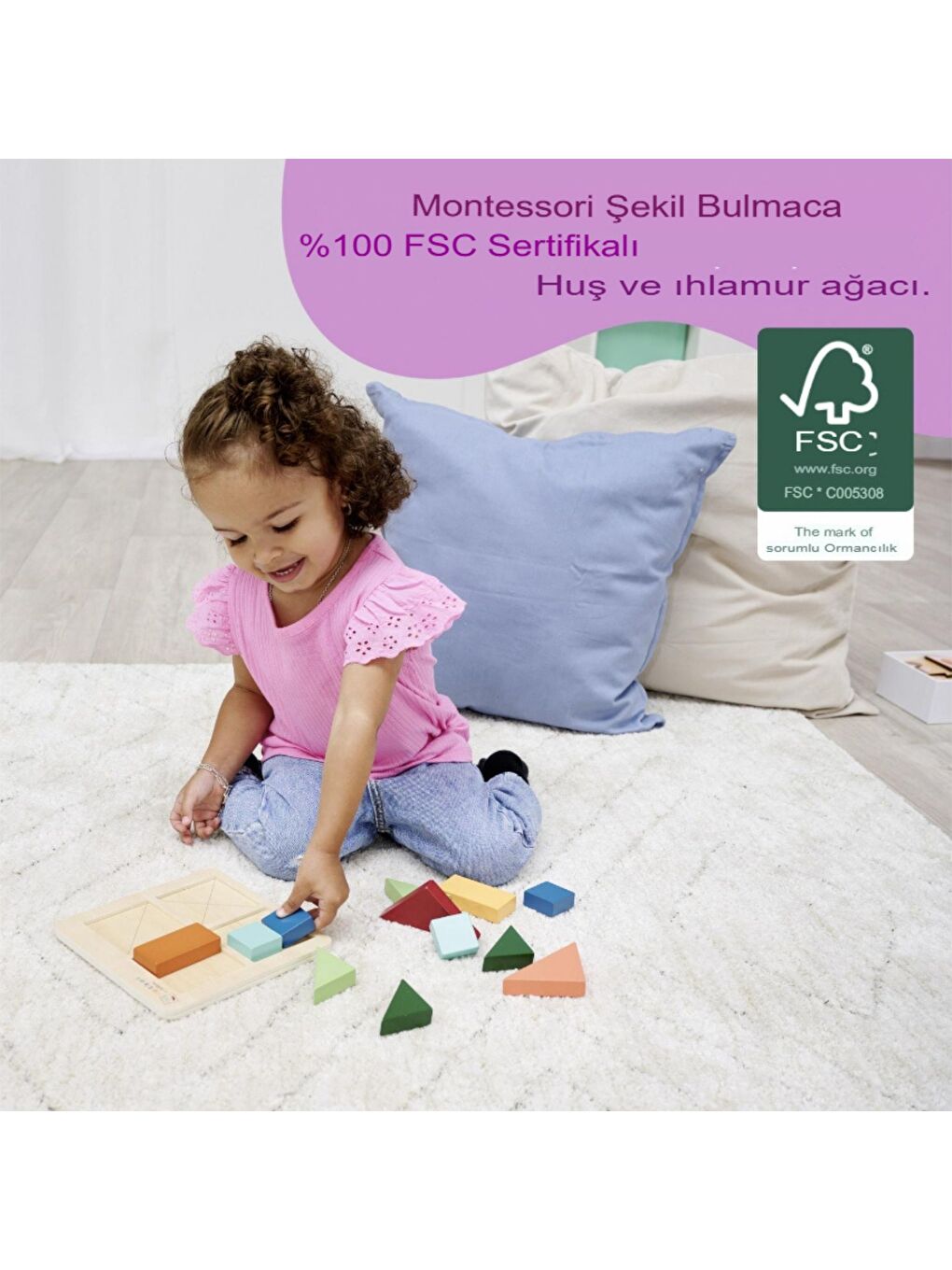 Montessori Ahşap Şekil Bulmaca Puzzle-7
