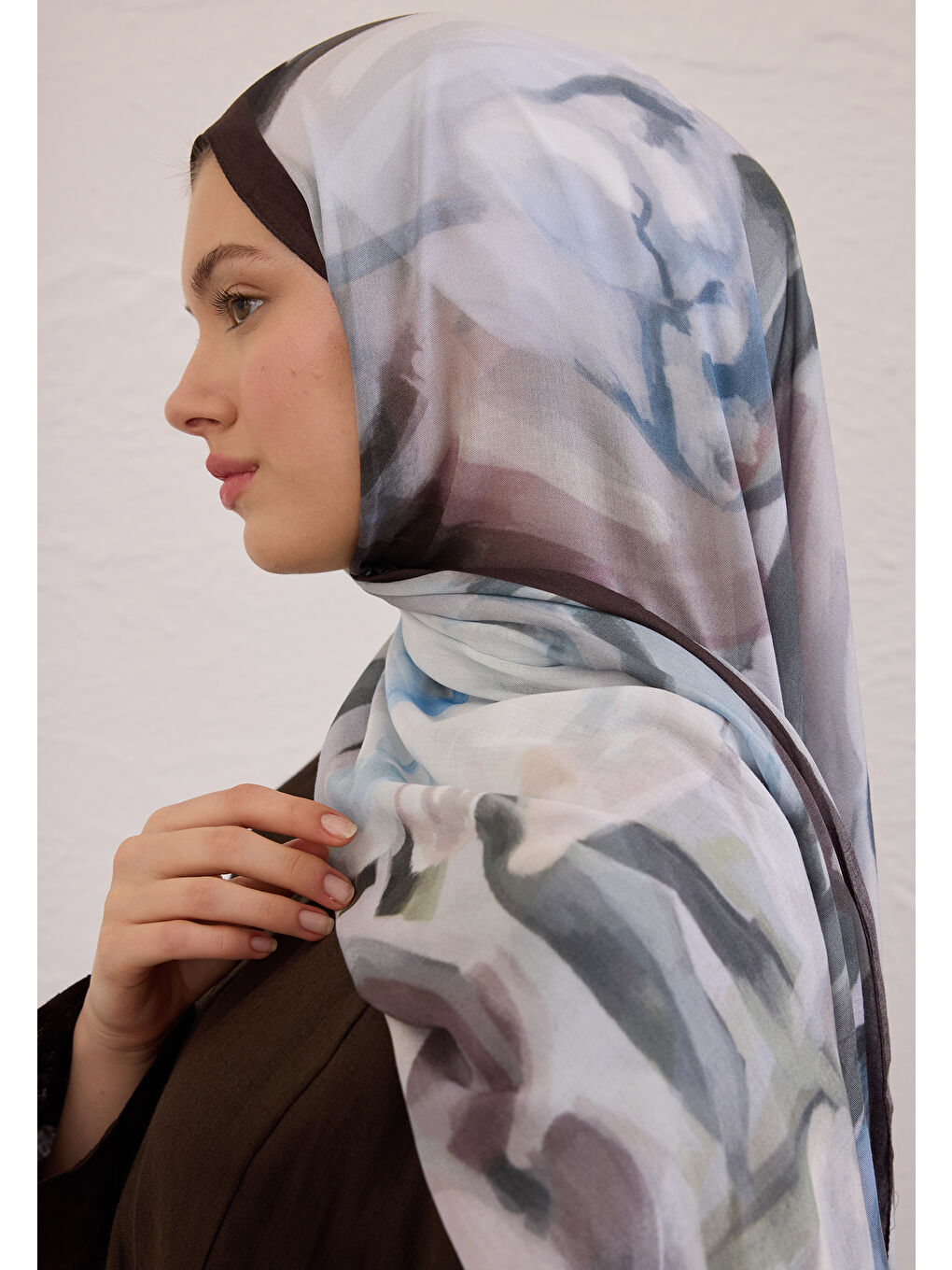 Mavi GARDENIA DESEN RAMİ ŞAL SOFT MAVİ-3