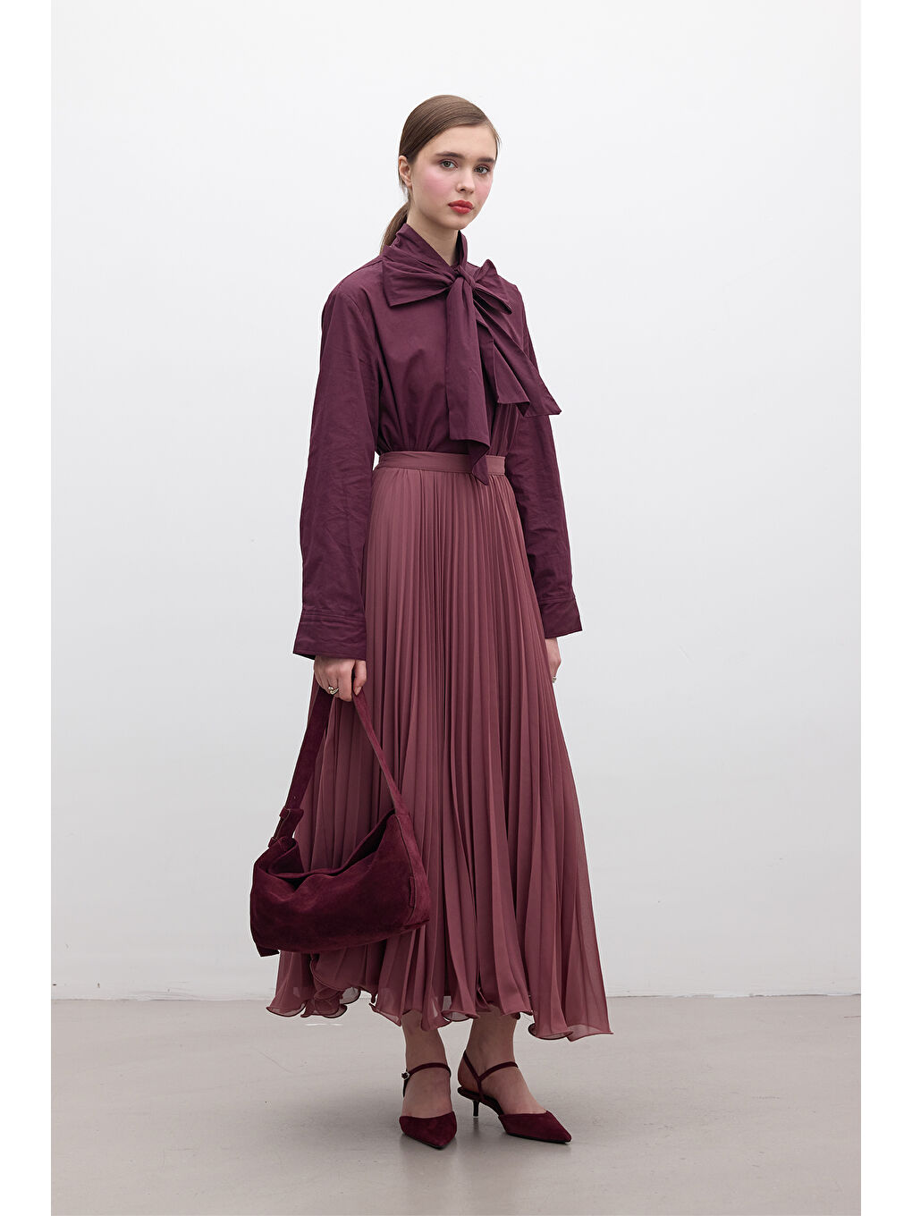 Pembe Pliseli Etek Gül Kurusu-3