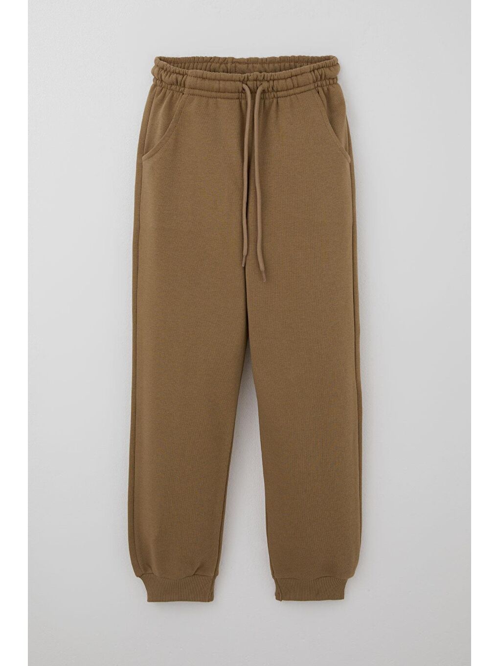 Erkek Çocuk Eşofman Altı Bağcıklı Cepli Beli Lastikli Açık Kahverengi (6-9 Yaş)-2