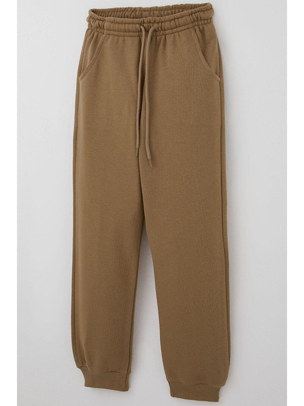 Erkek Çocuk Eşofman Altı Bağcıklı Cepli Beli Lastikli Açık Kahverengi (6-9 Yaş)-4