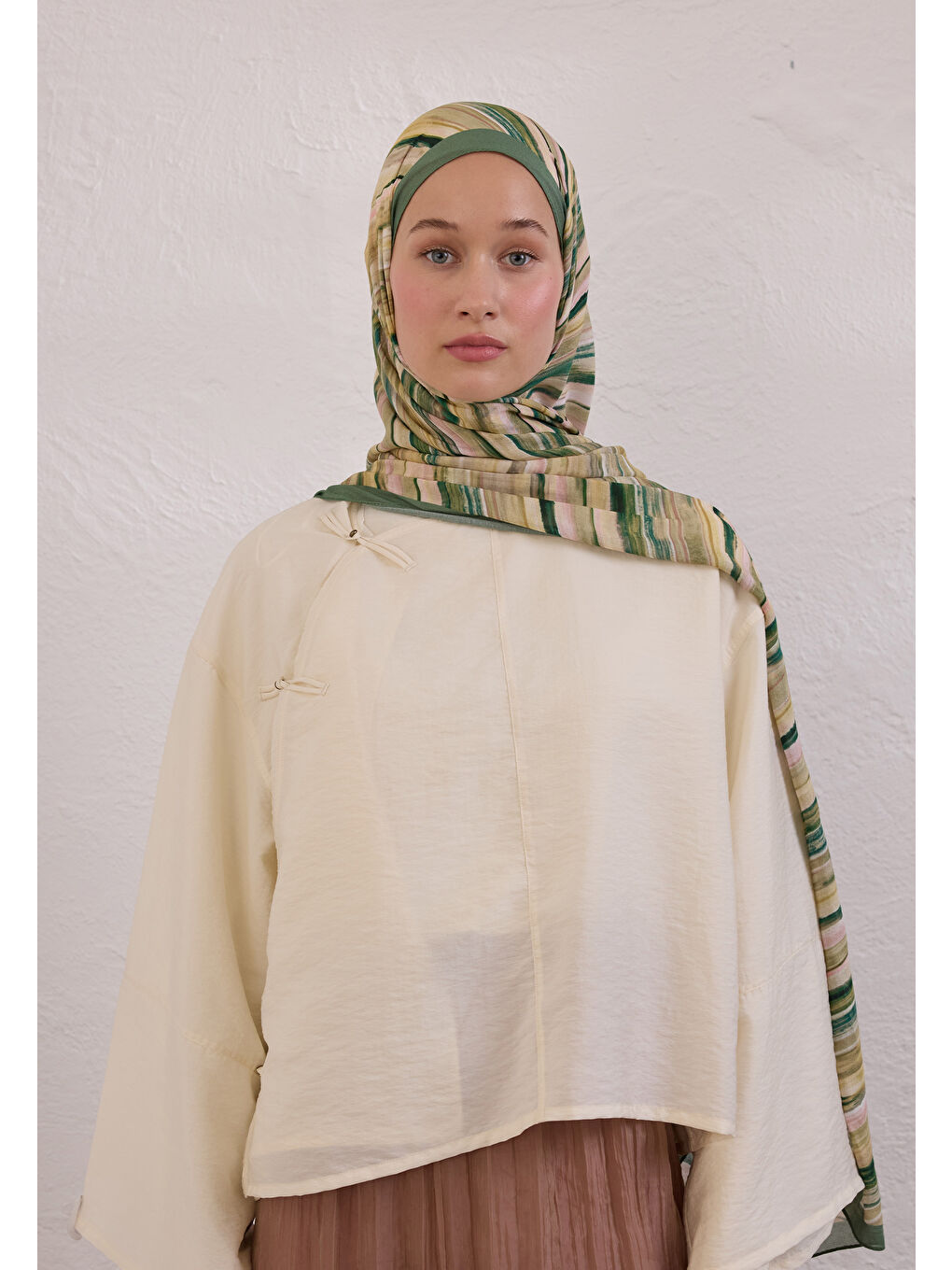 Yeşil DEIA DESEN RAMİ ŞAL YAPRAK-3