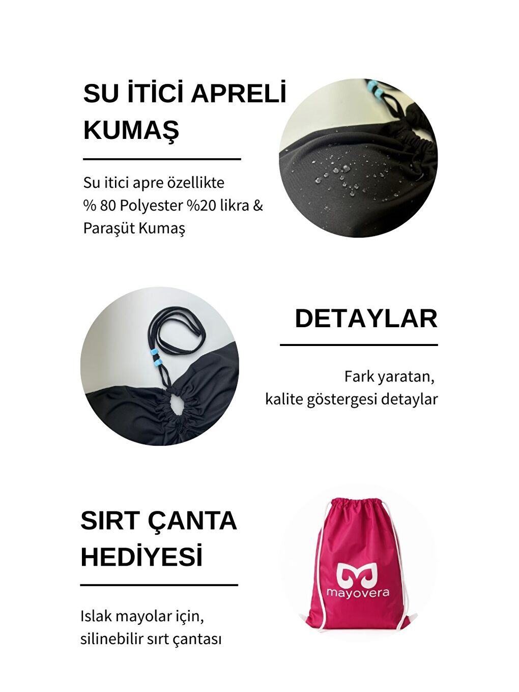 Siyah Straplez Mayo-Mavi Boncuk-4