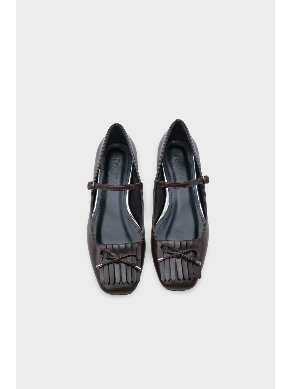 Kahverengi Kelsy Küt Burunlu Püsküllü Kısa Topuklu Kadın Babet-5