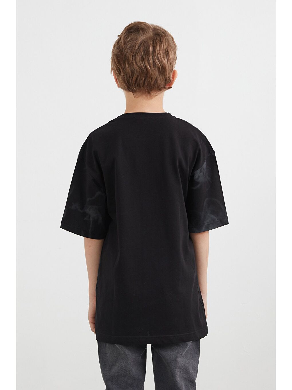 Siyah Explore Yazı Baskılı Erkek Çocuk Tişört-3