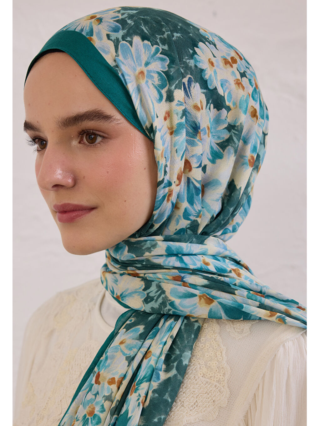 Mavi CHERRY BLOSSOM DESEN RAMİ ŞAL OKYANUS-3