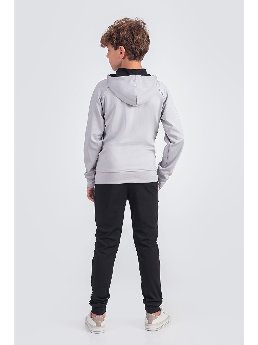 Gri Kapüşonlu Dalkgıç Kumaş Eşofman Takımı Athletic ESF2242-2