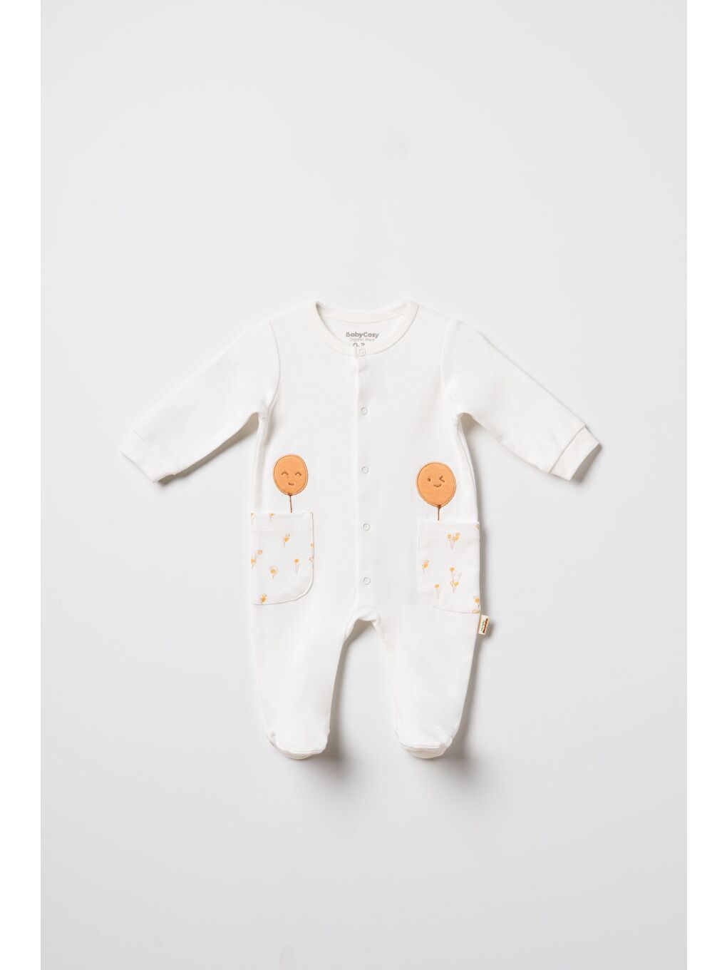 Karışık Unisex Bebek Pamuklu Ekru 2'Li Patikli Tulum Seti - Desenli Ve Cepli-3