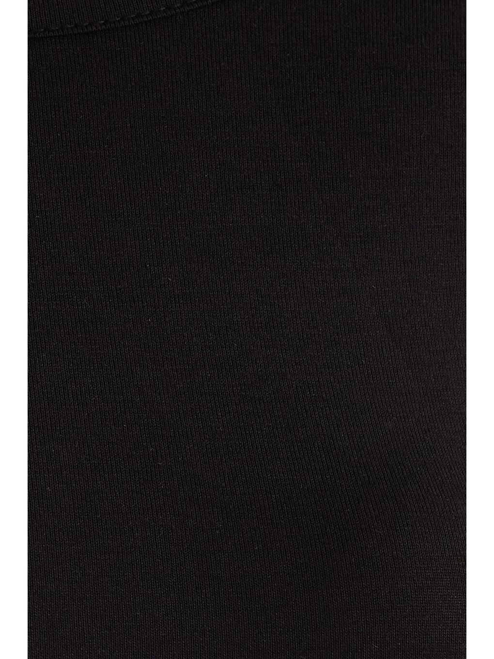 Kadın Slim Fit Dar Kesim Uzun Kollu Viskon Siyah Bluz-5