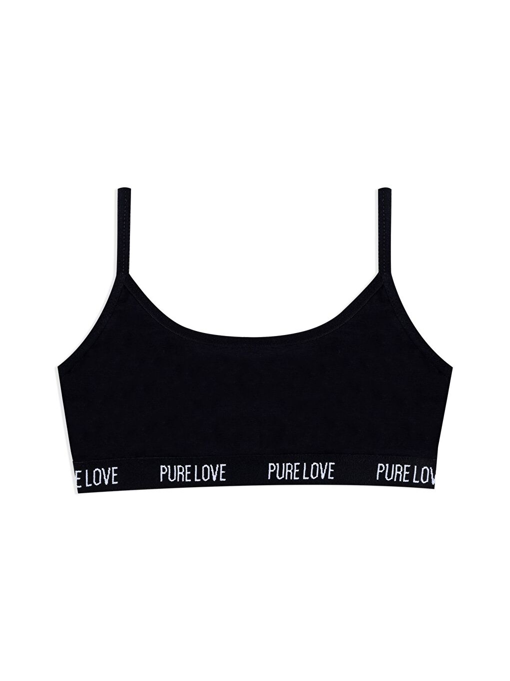 Siyah Kız Çocuk 3'lü İp Askılı Yarım Atlet-1