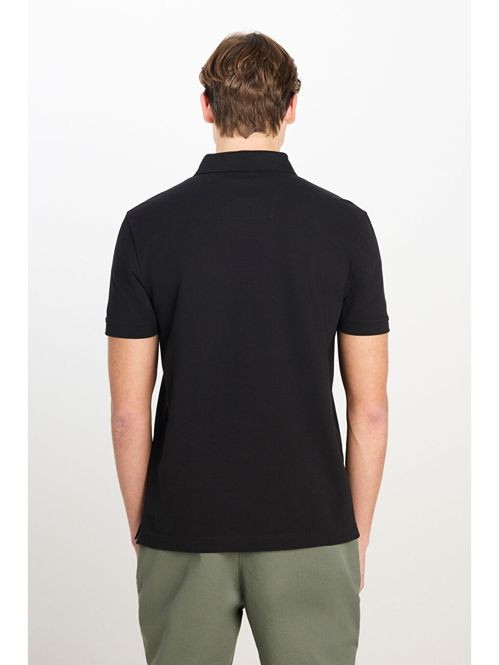 Regular Fit Normal Kesim Siyah Pamuklu Polo Yaka Tişört-4