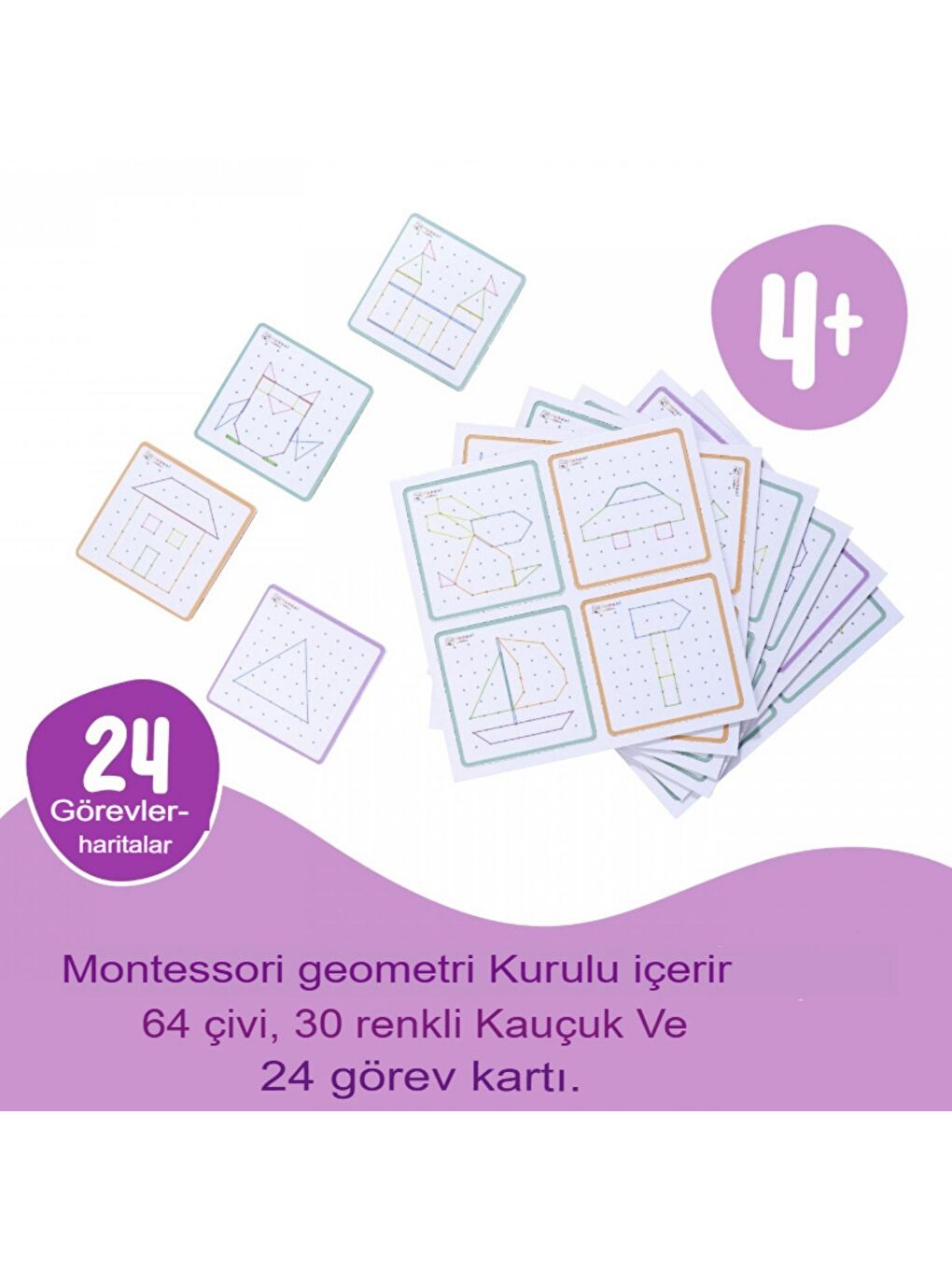 Montessori Ahşap Geo Board-6