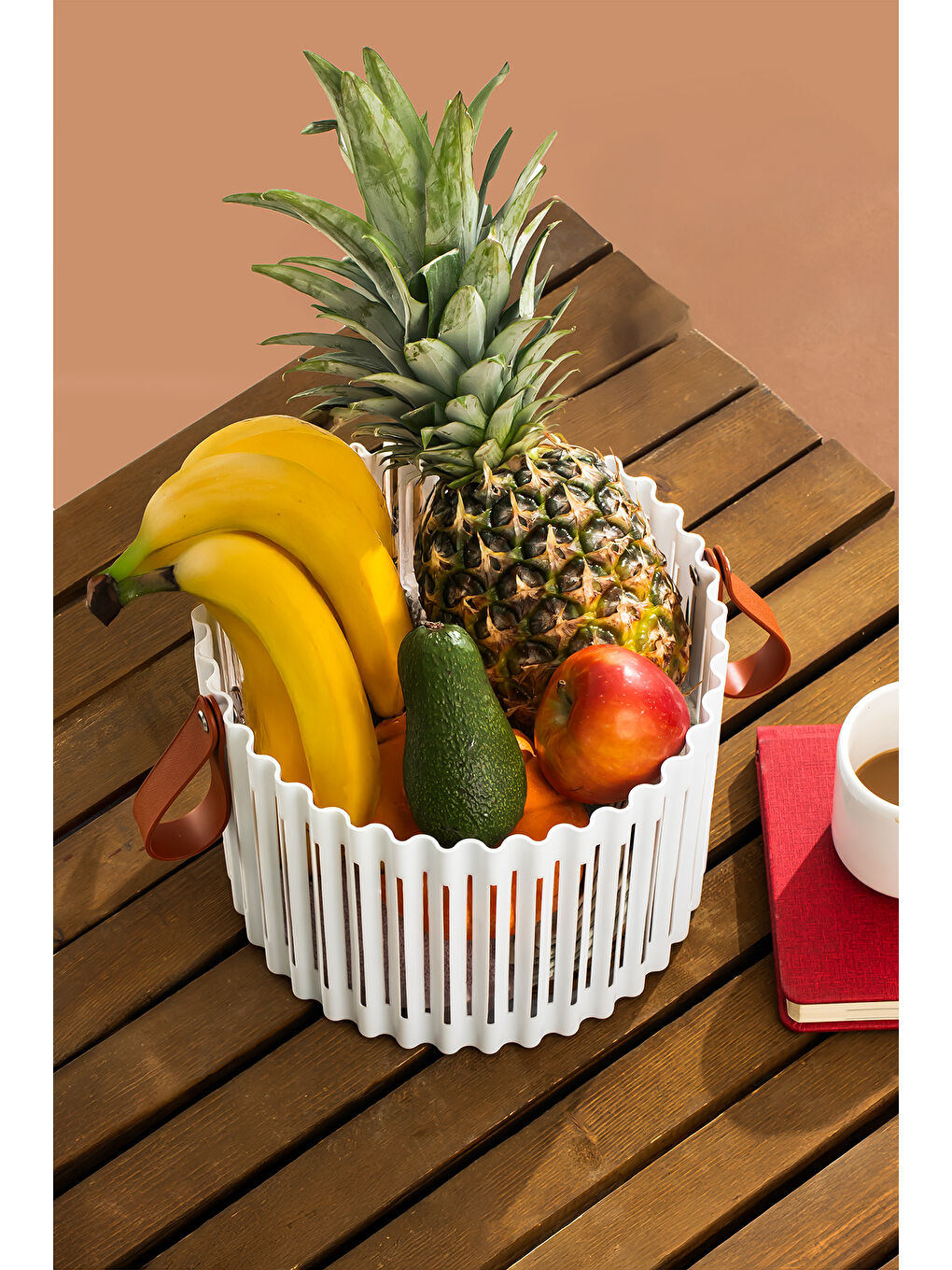 4317 Beyaz 2'li Sepet Seti Banyo Mutfak Organizeri, Tezgah Üstü ve Çamaşır Sepeti-3