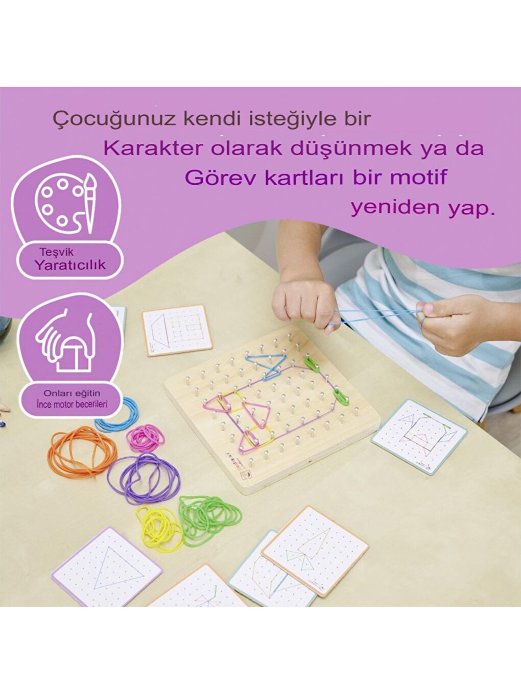 Montessori Ahşap Geo Board-7