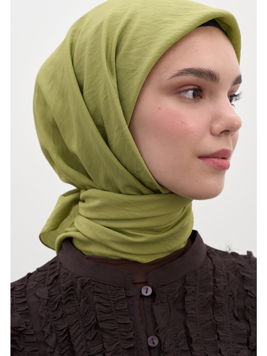 Yeşil PAMUK VİSKON EŞARP ADAÇAYI-3