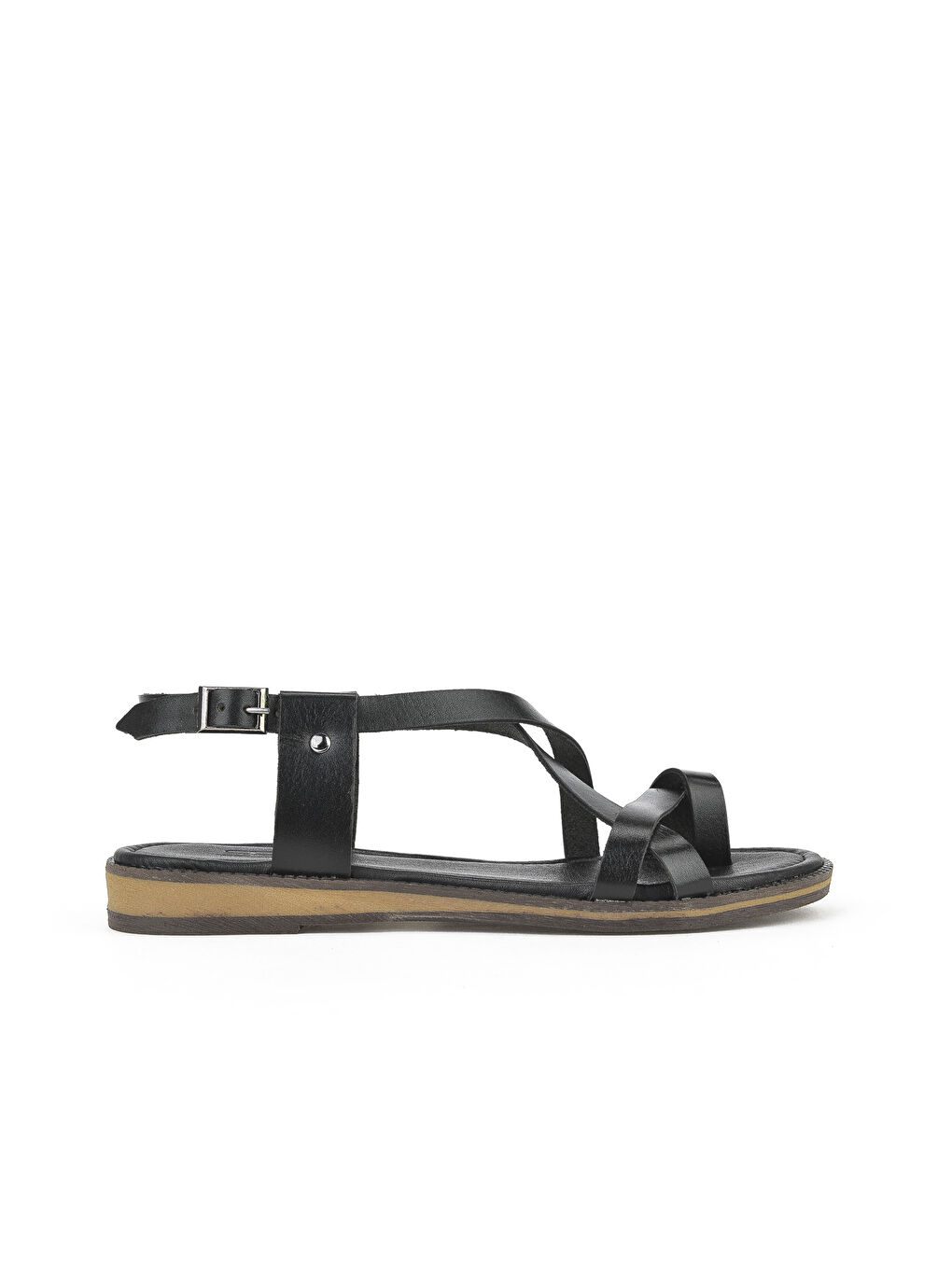 Kadın Hakiki Deri Sandalet 1511010Z401 Siyah-4