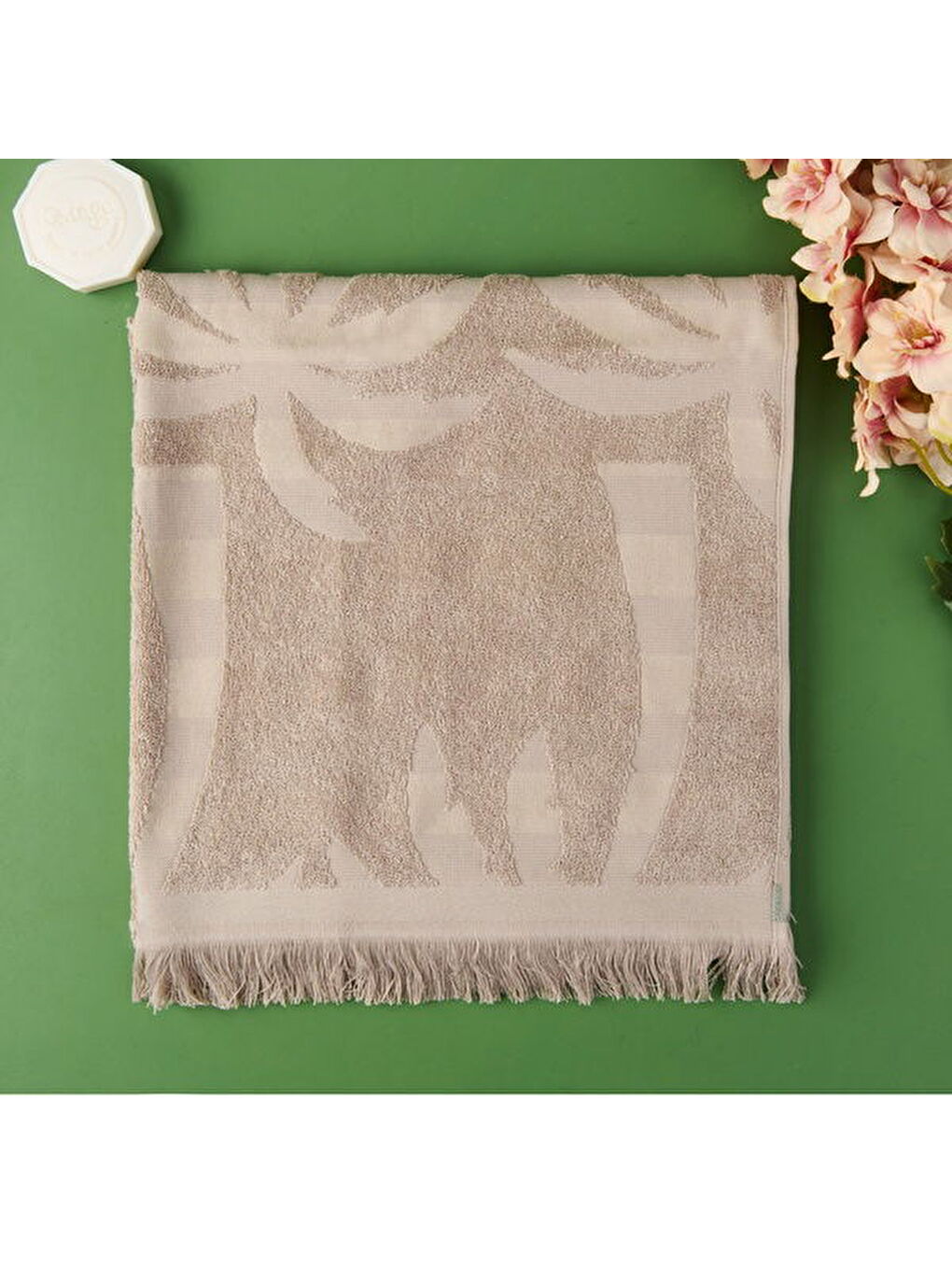 Soft Elio Plaj Havlusu - Bej - 70x140 cm-4