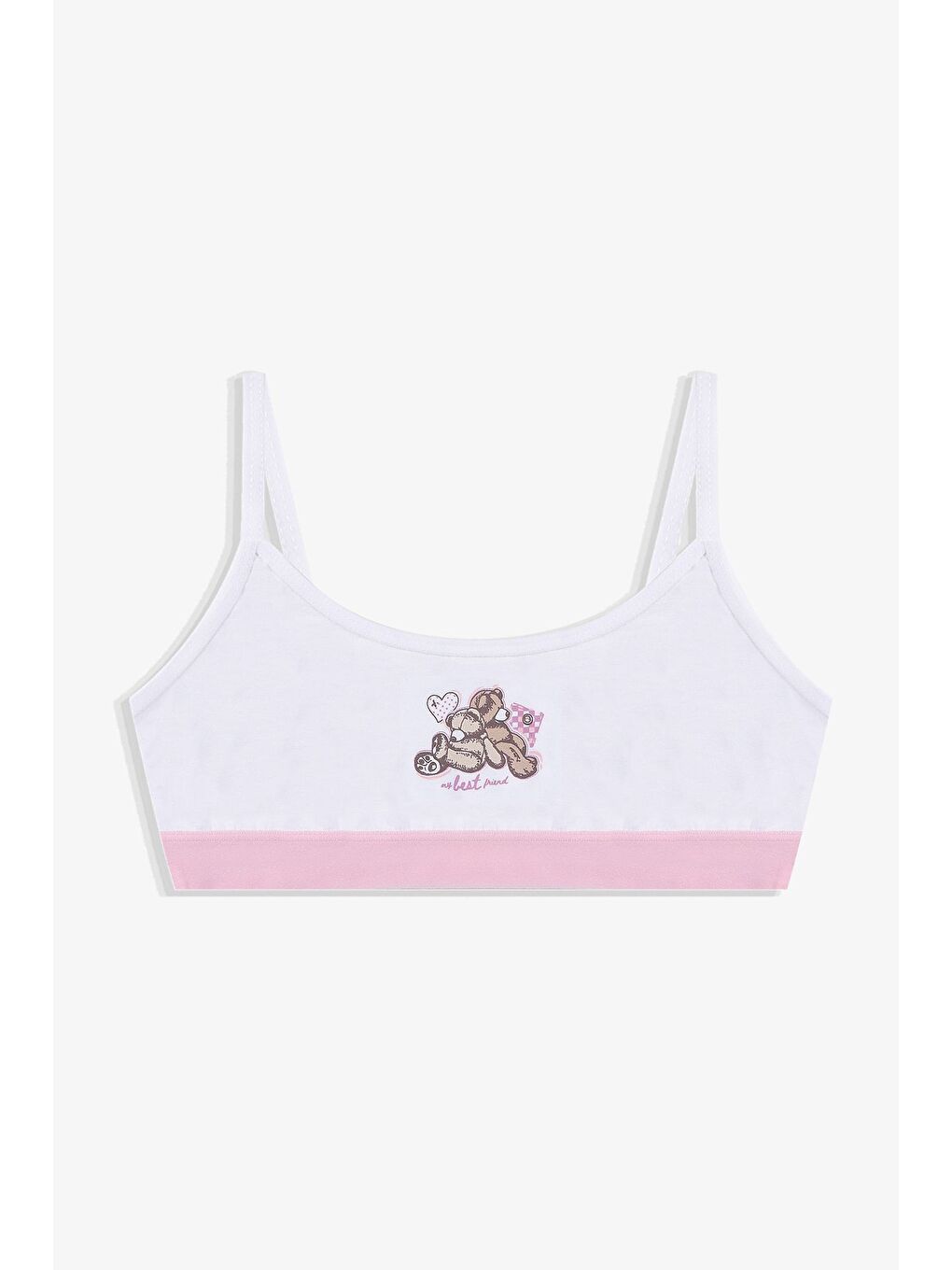 Beyaz Kız Çocuk 3'lü İp Askılı Yarım Atlet-2