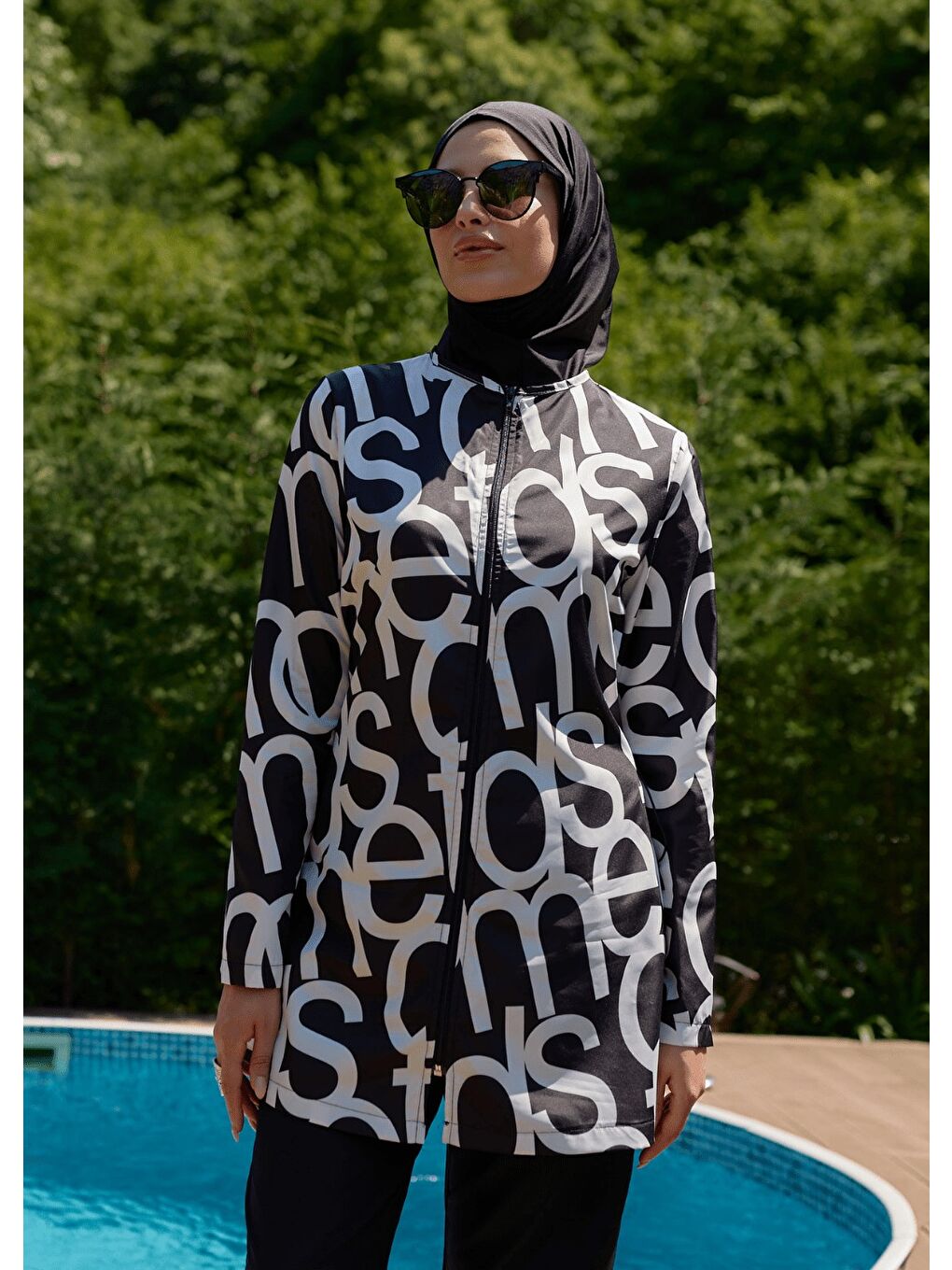 Siyah Tesettür Mayo S&B Harfler