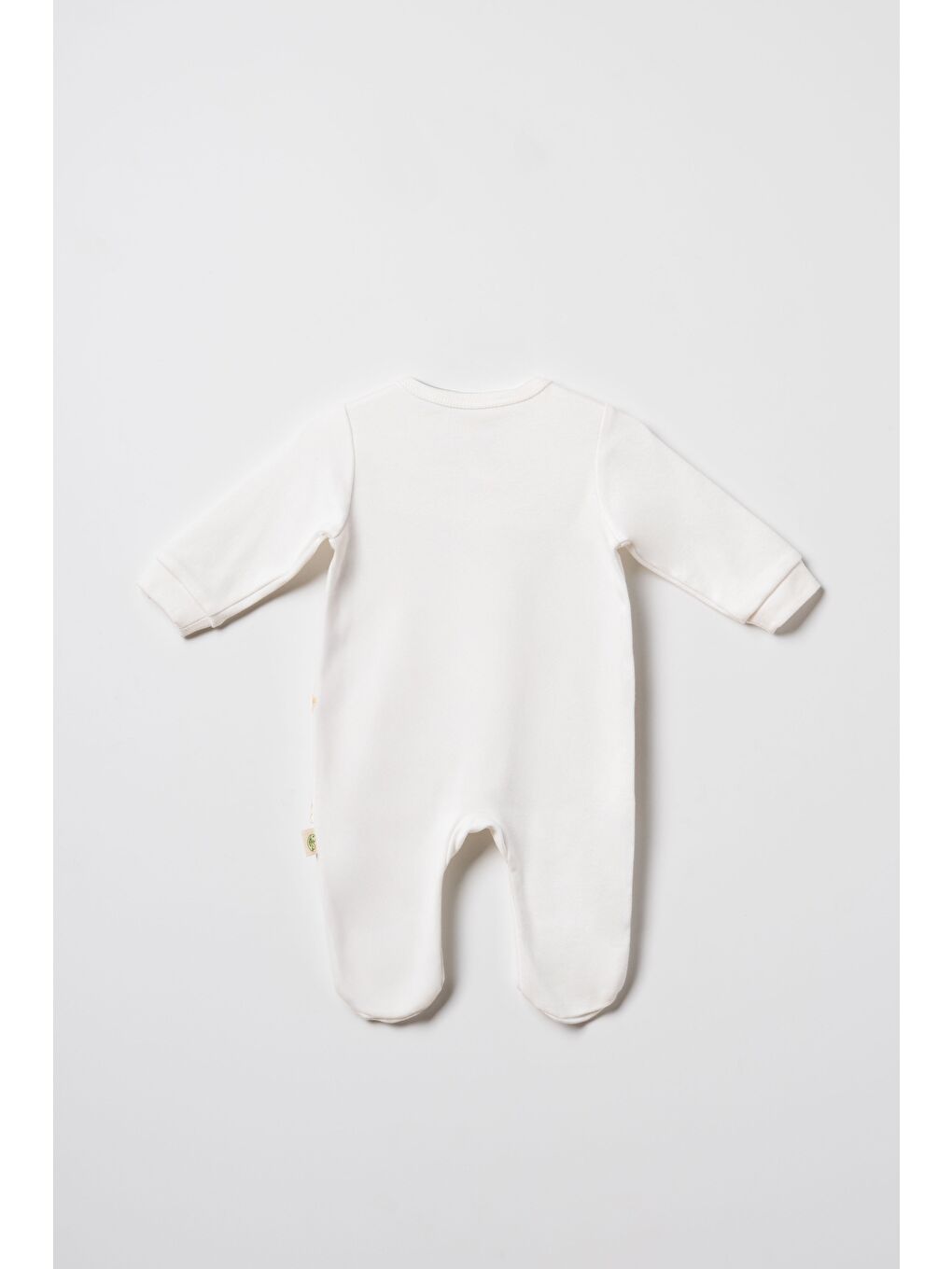 Karışık Unisex Bebek Pamuklu Ekru 2'Li Patikli Tulum Seti - Desenli Ve Cepli-6