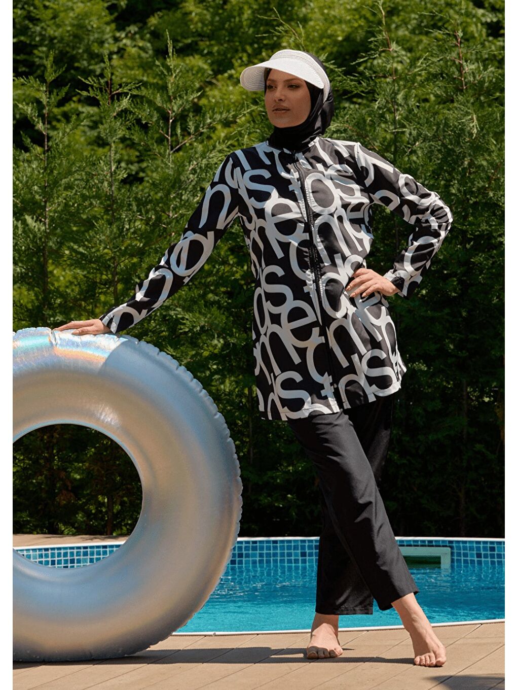 Siyah Tesettür Mayo S&B Harfler-1