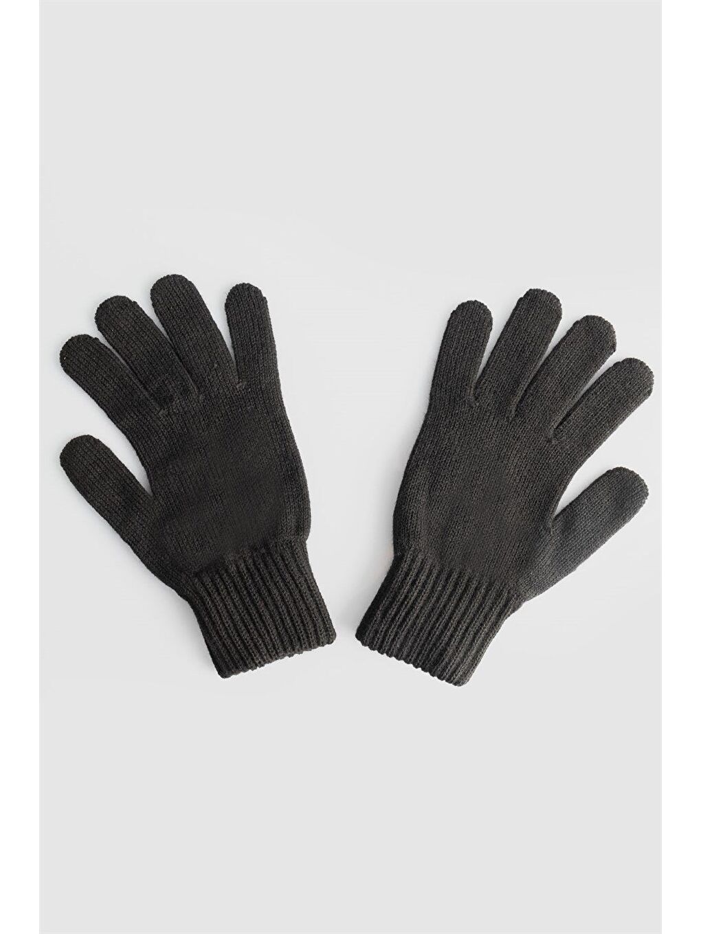 Kışlık Yün Siyah Erkek Eldiven-1