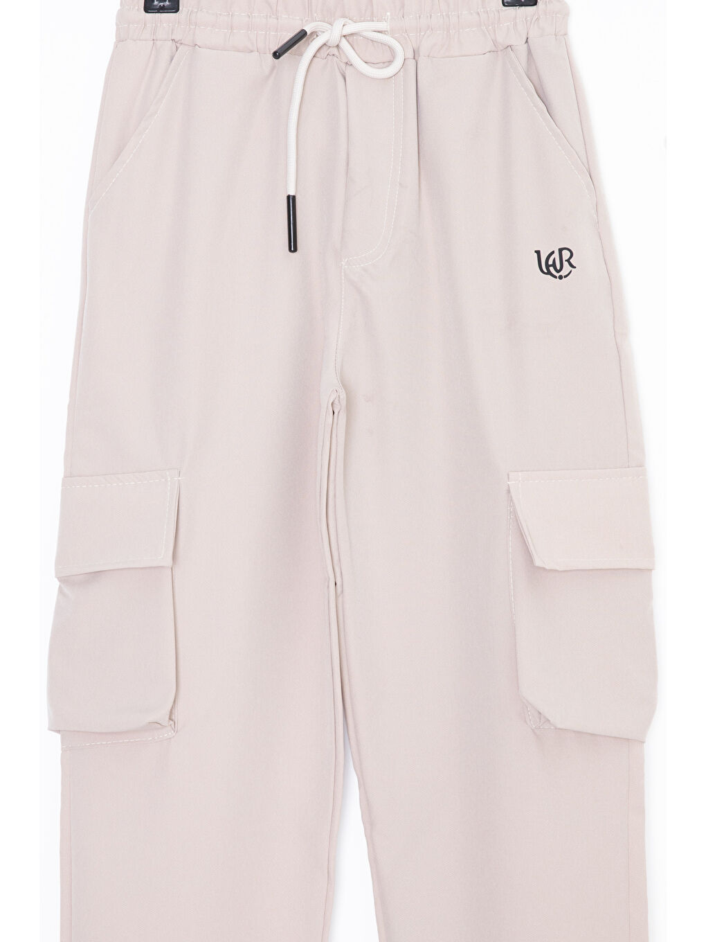 Ekru Krem Kargo Cepli Erkek Çocuk Paraşüt Pantolon 20212-1